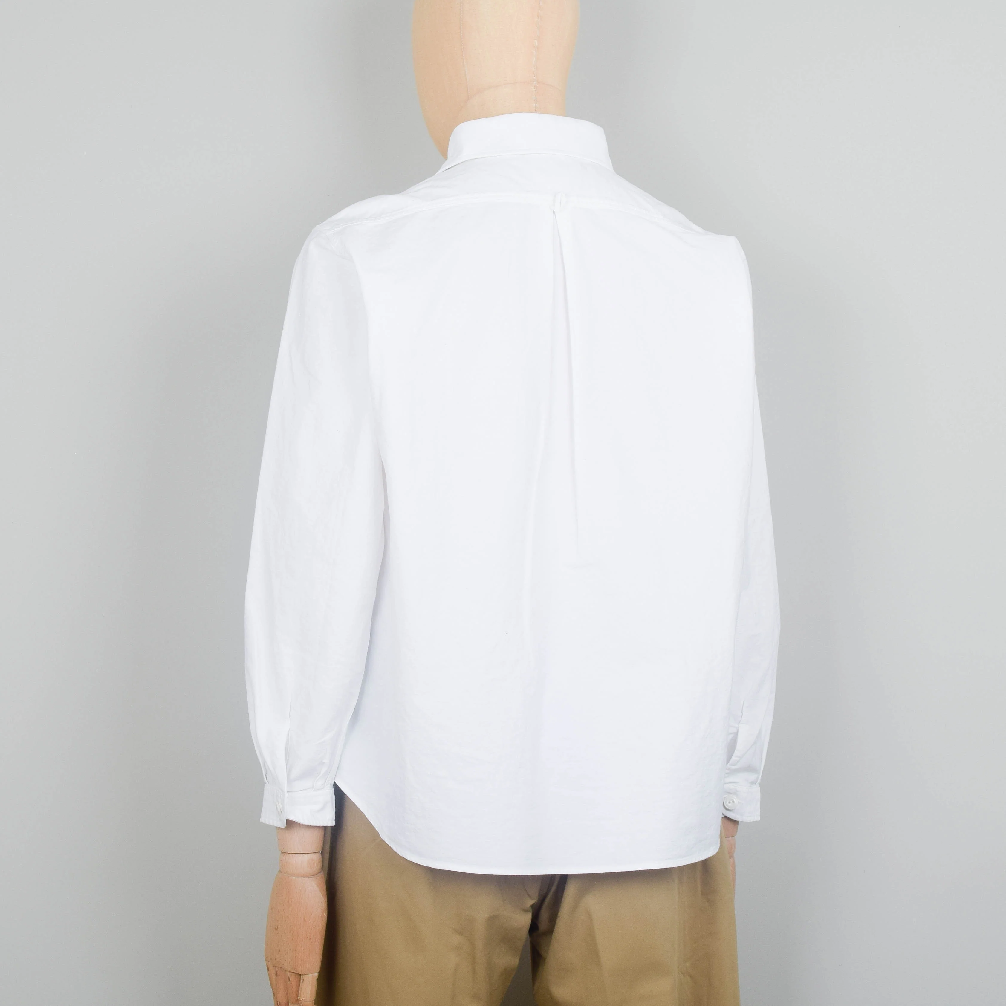 Danton Round Collar P.O Shirt L/S - White - Image 3