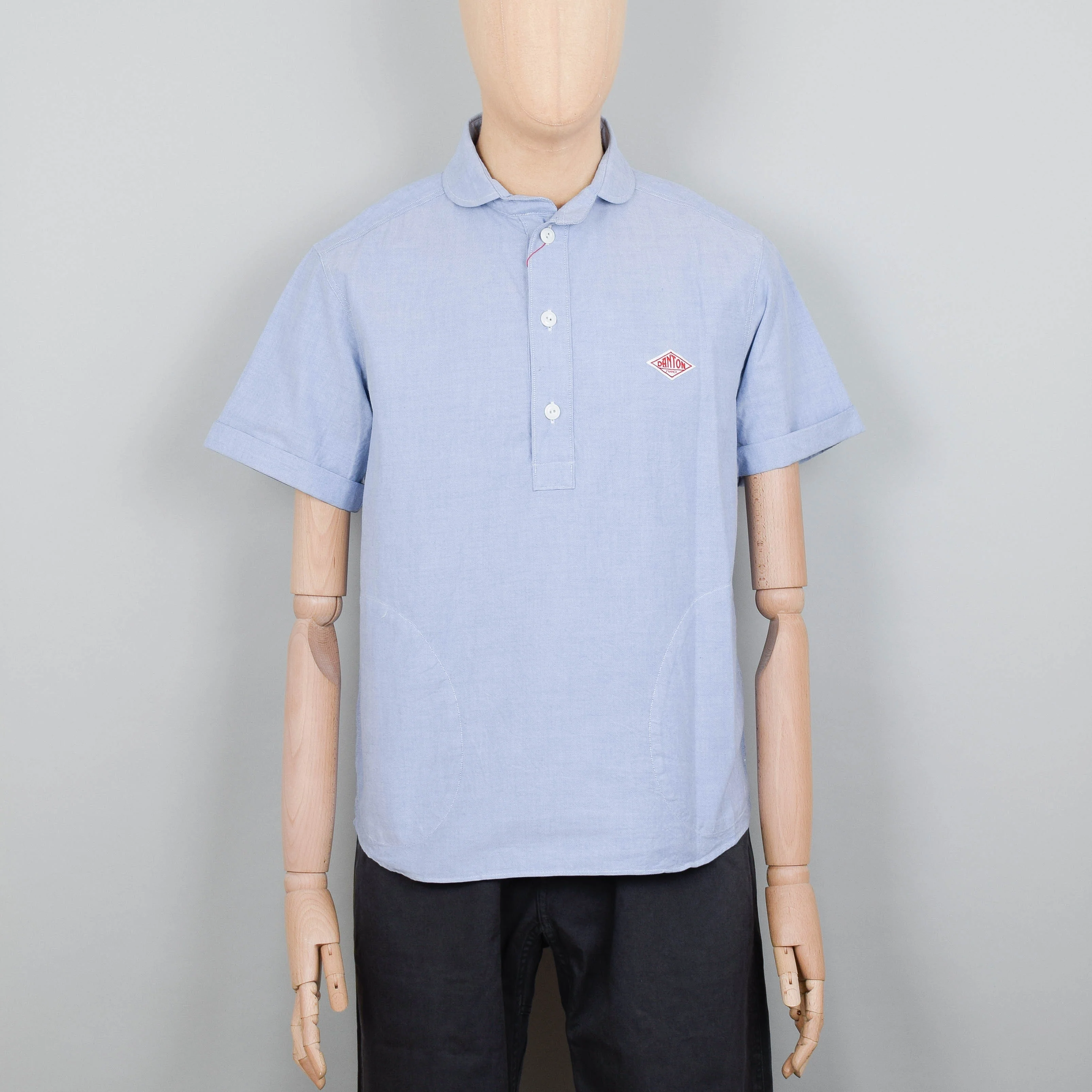 Danton Round Collar P.O Shirt S/S - Blue