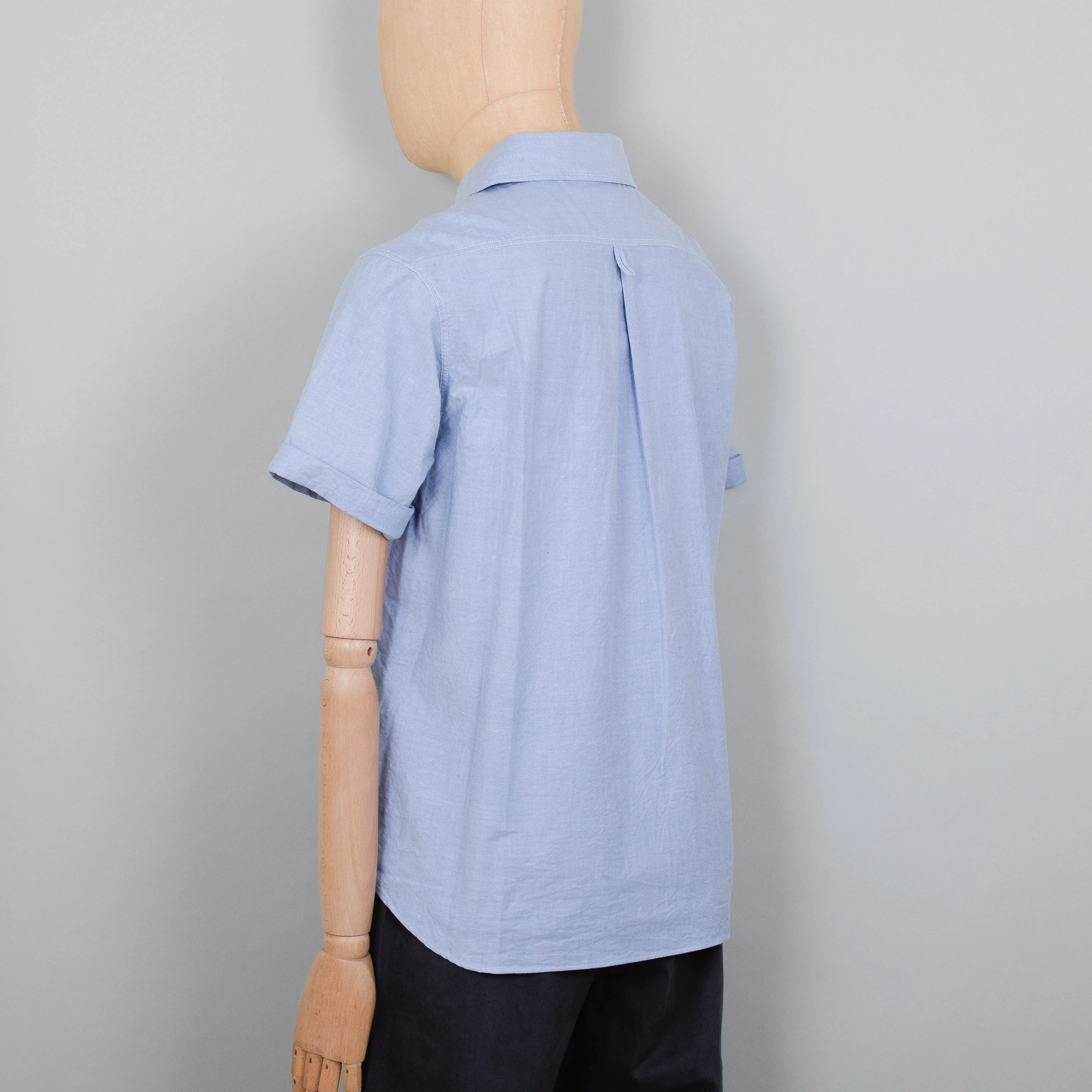 Danton Round Collar P.O Shirt S/S - Blue - Image 3