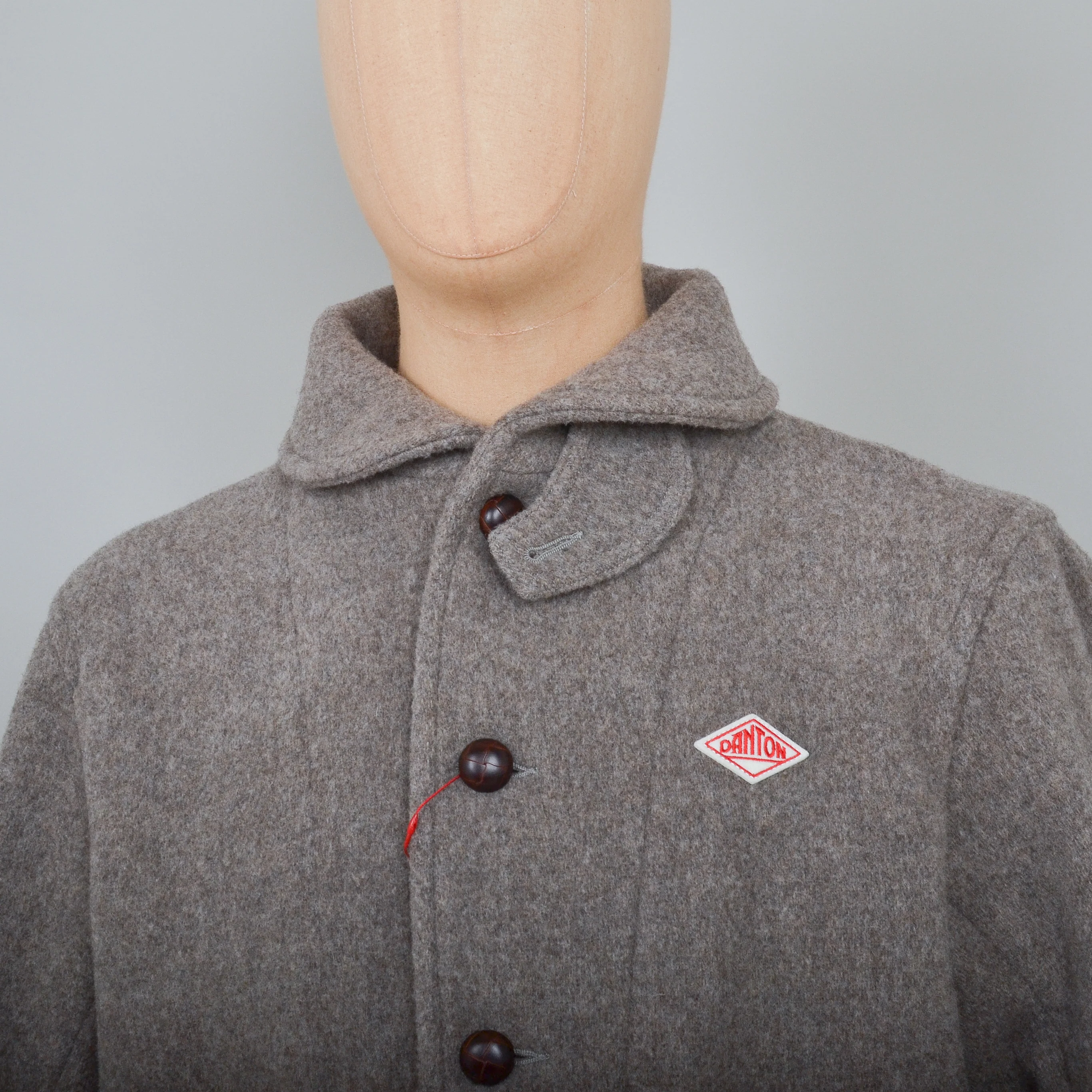 Danton Round Collar Wool Coat A0032 - Heather Beige - Image 2