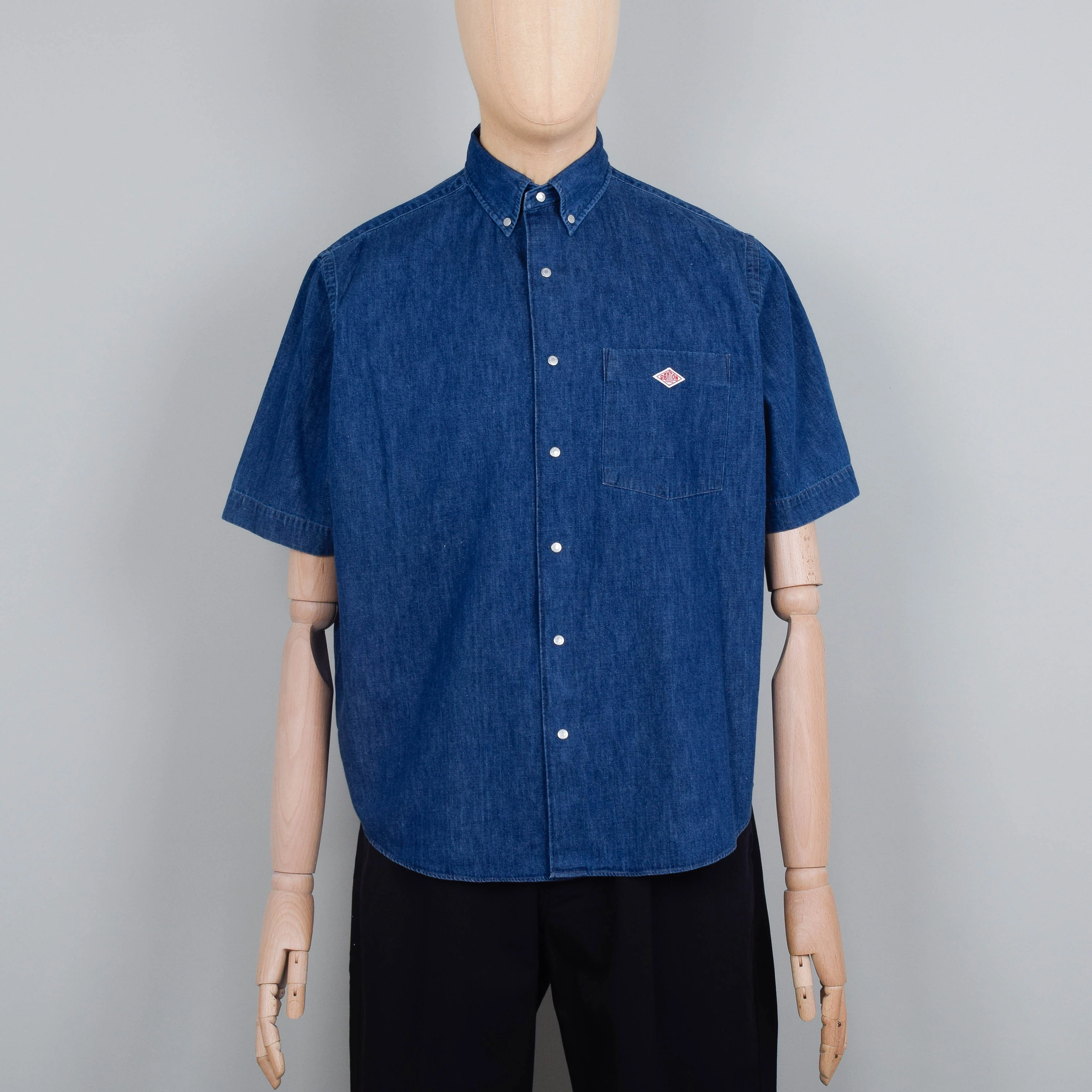 Danton Dot Button S/S Shirt - Denim