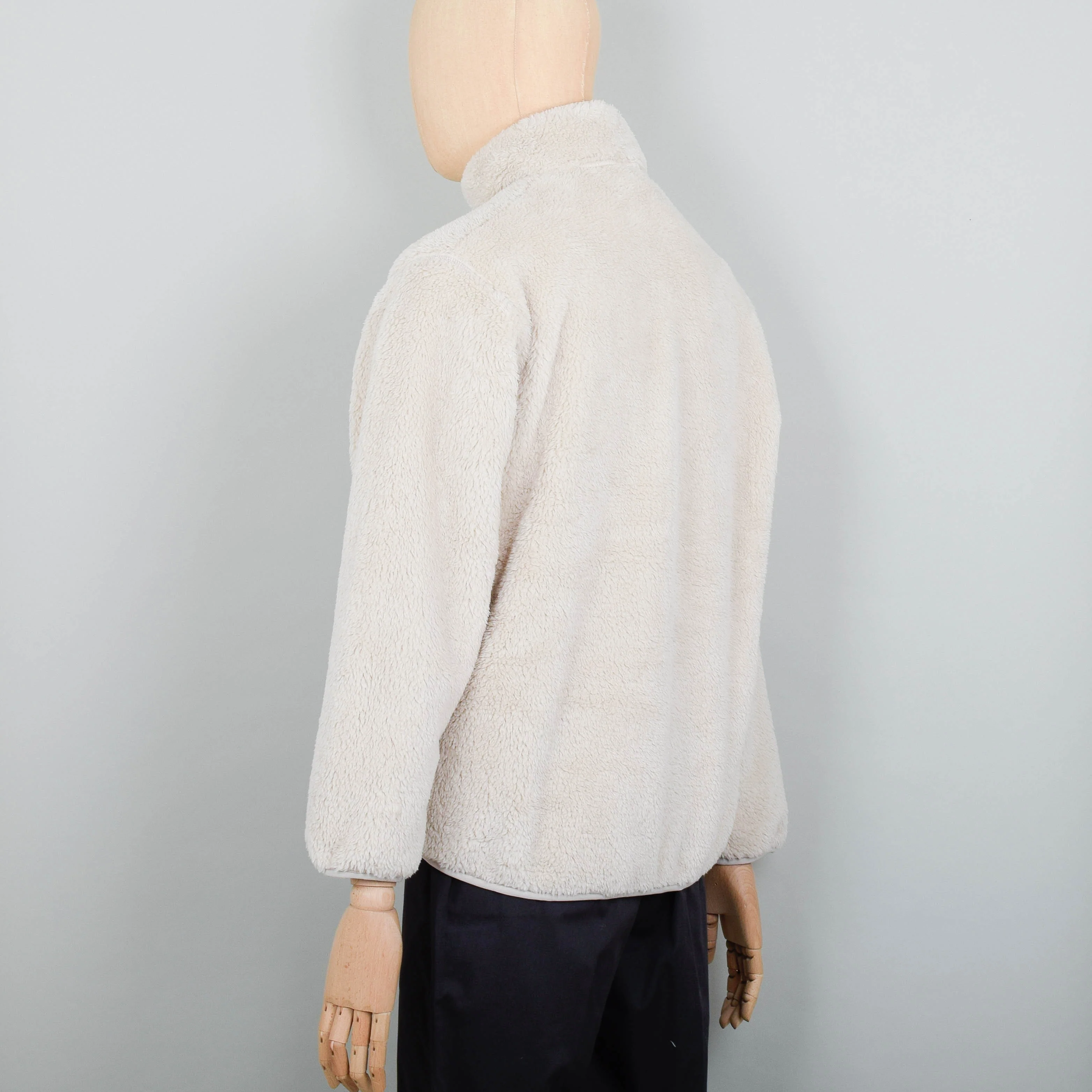 Danton Stand Collar Jacket High Pile Zip - Oyster - Image 3