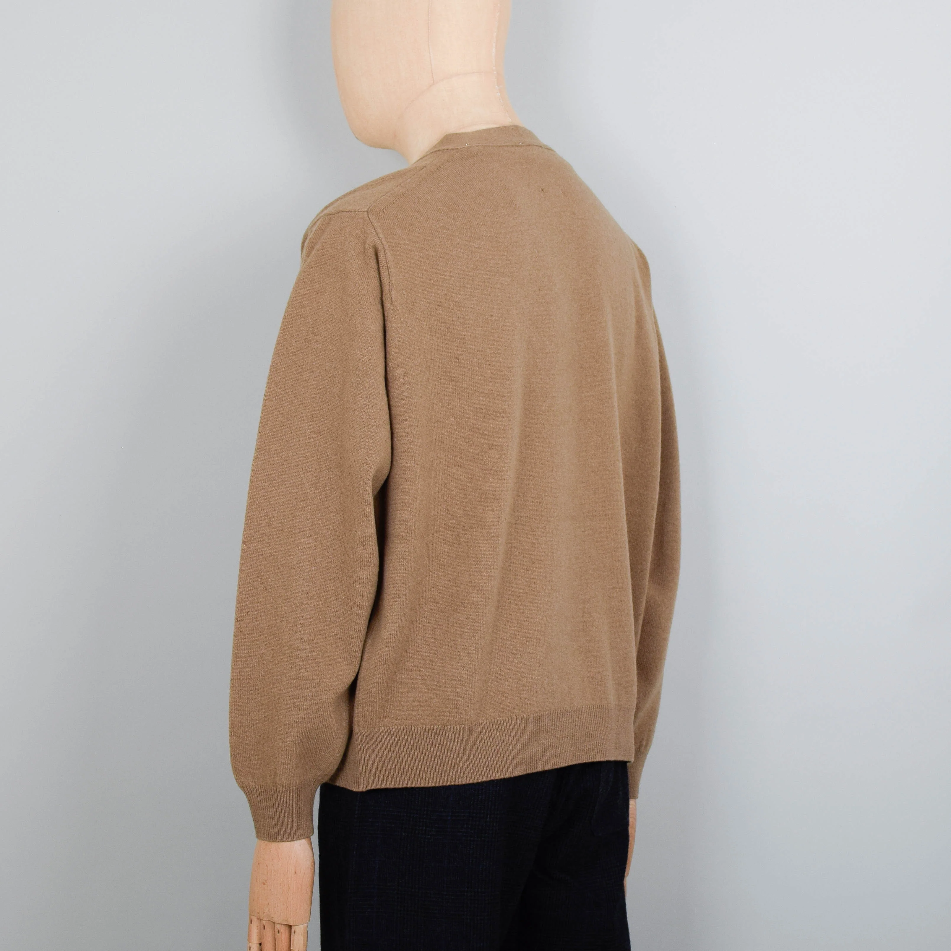 Danton V Neck Cardigan - Cafe au Lait - Image 3