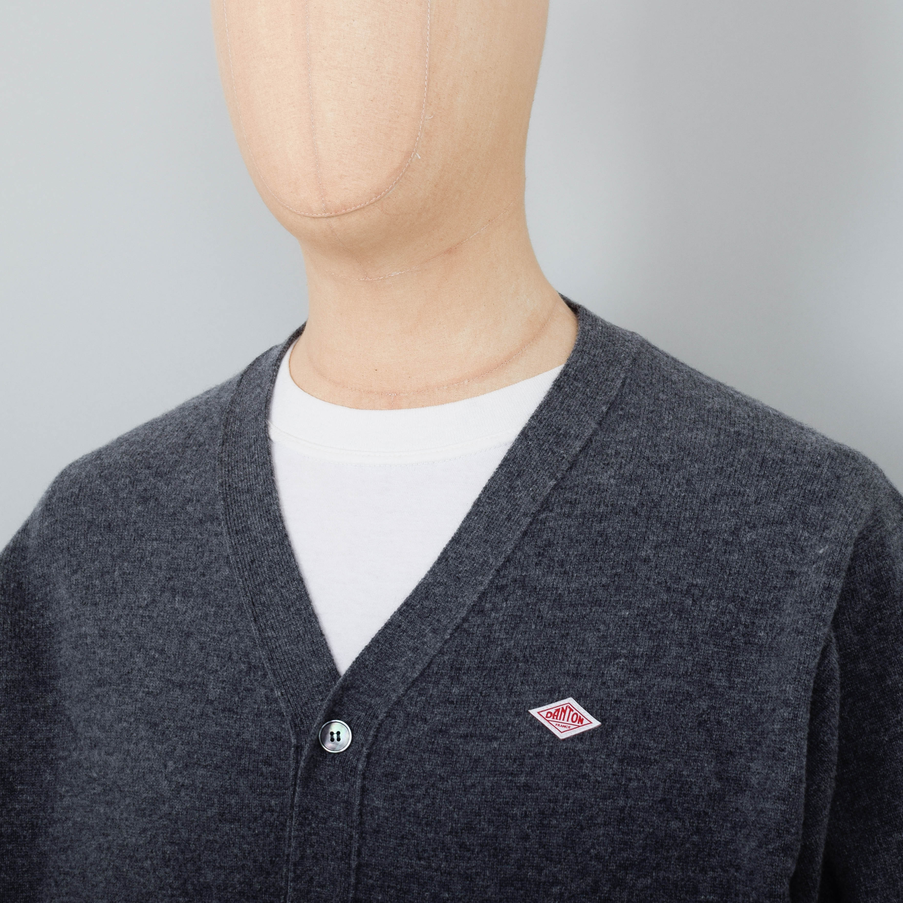Danton V Neck Cardigan - Charcoal - Image 2