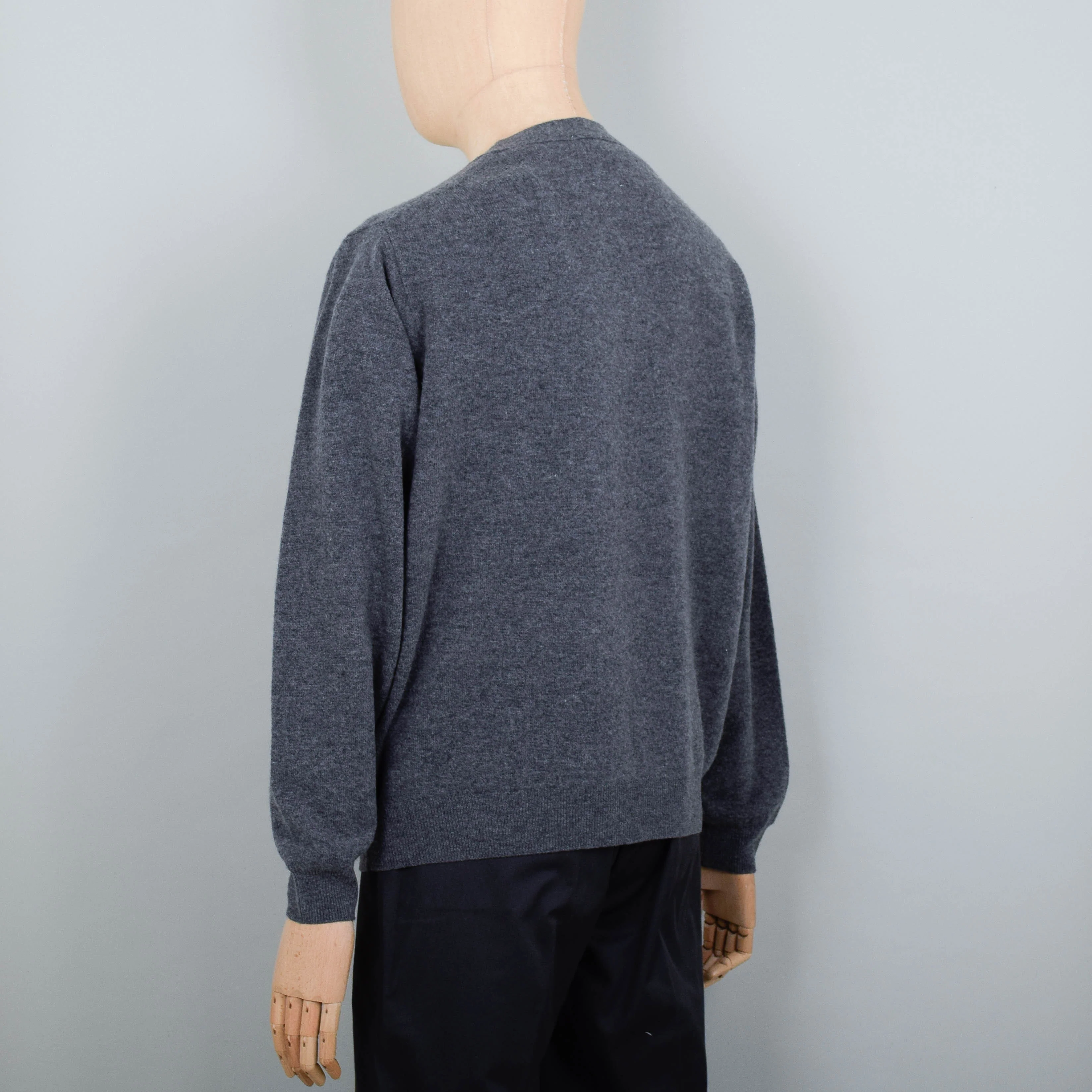 Danton V Neck Cardigan - Charcoal - Image 3