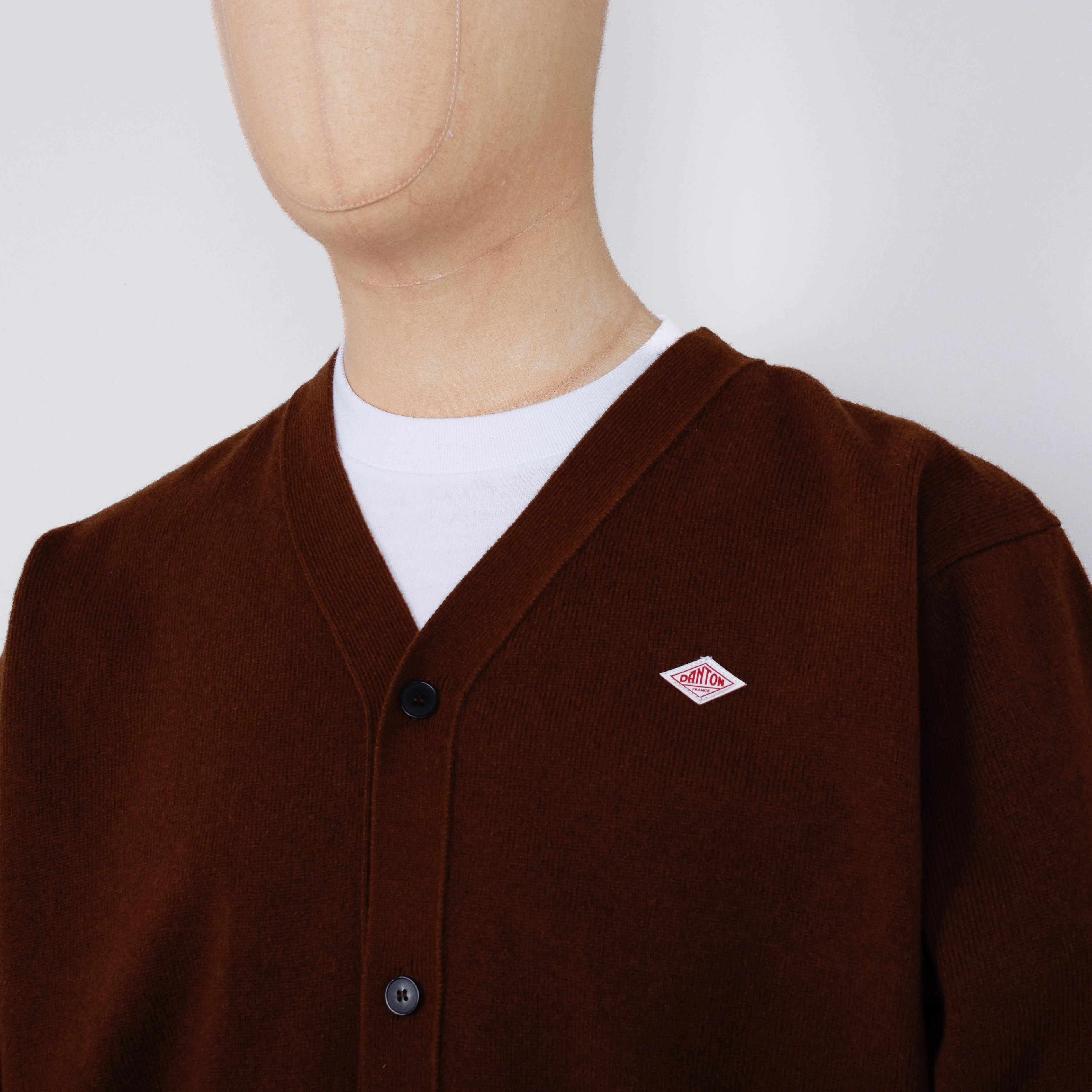 Danton V Neck Cardigan - Chocolate - Image 2