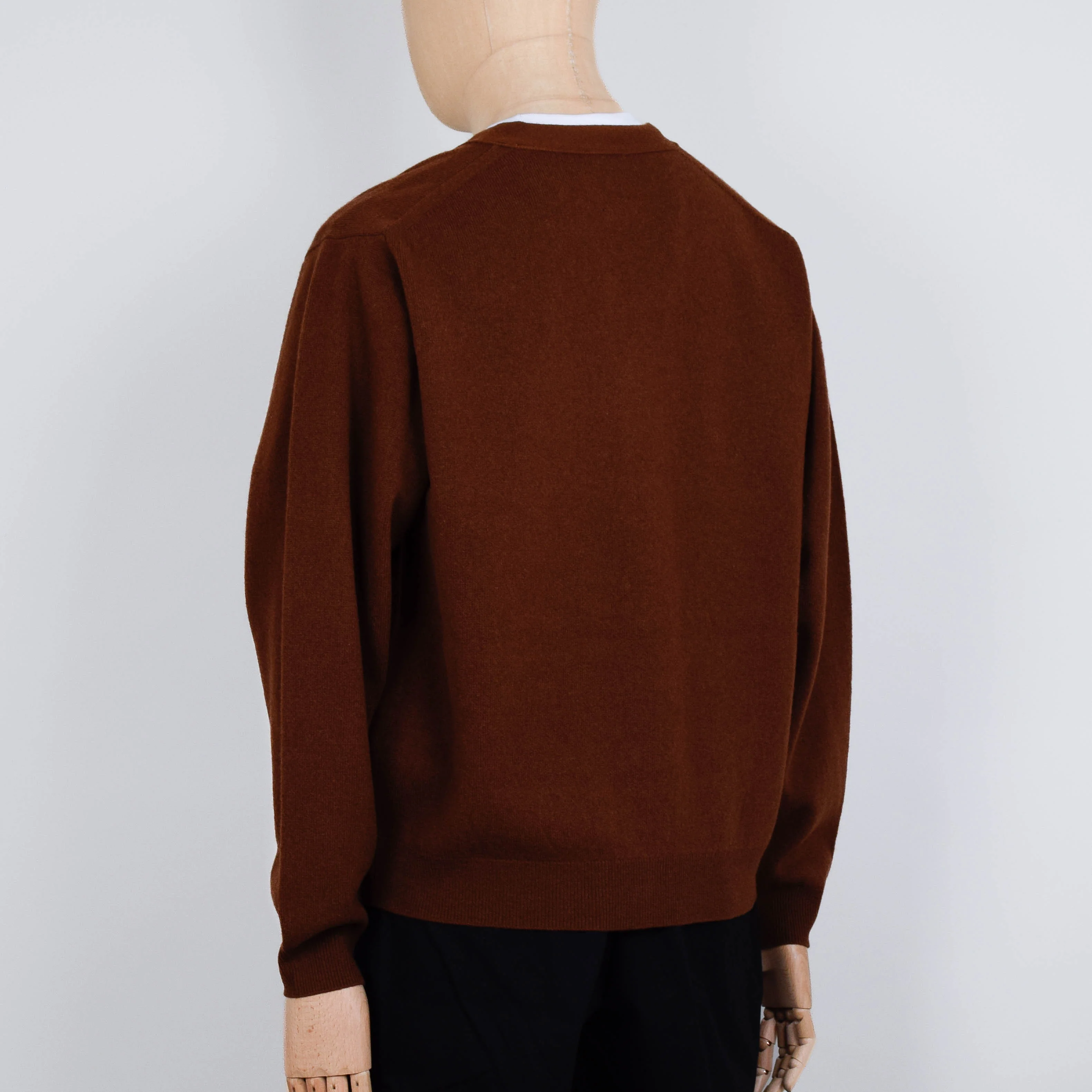 Danton V Neck Cardigan - Chocolate - Image 3