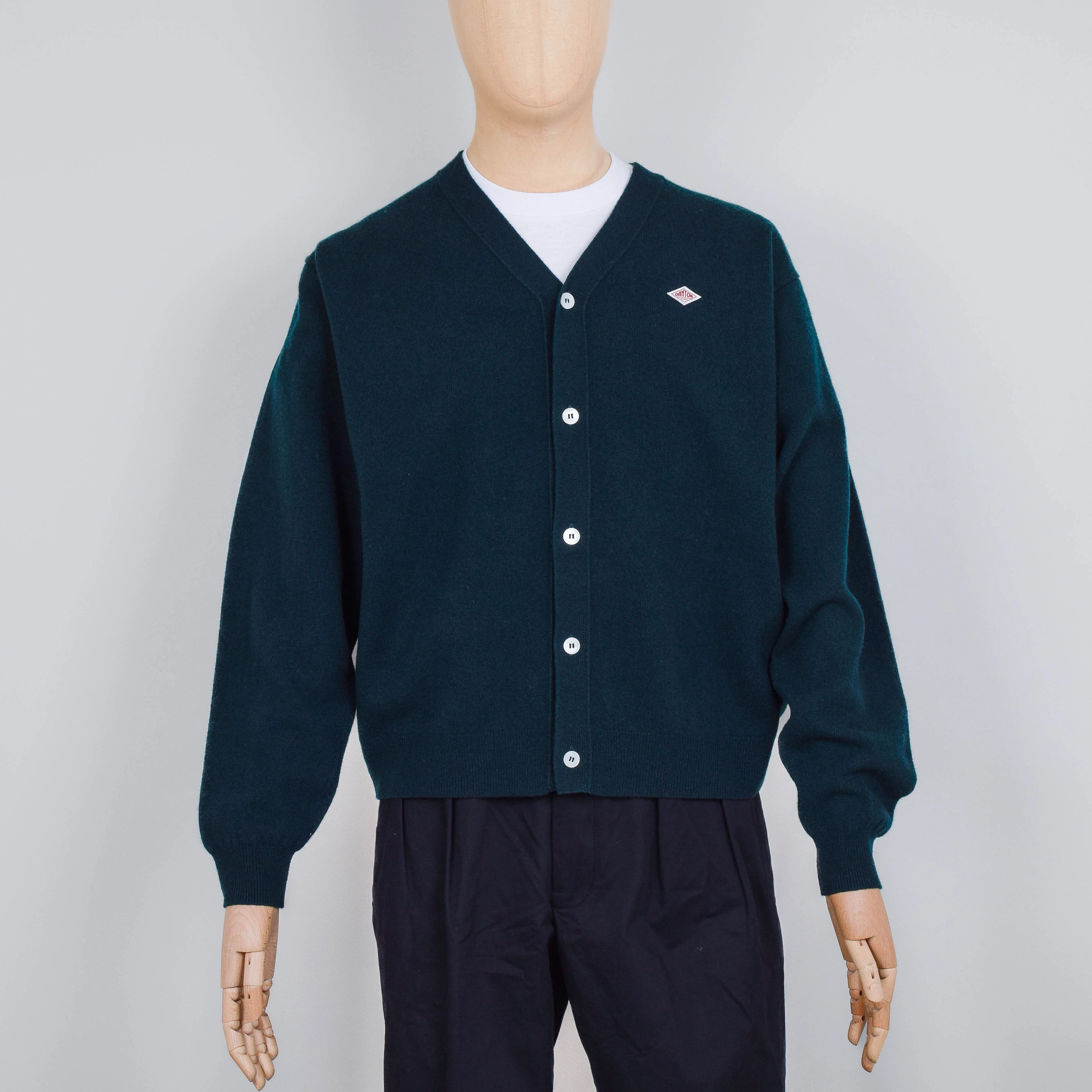 Danton V Neck Cardigan - Dark Green