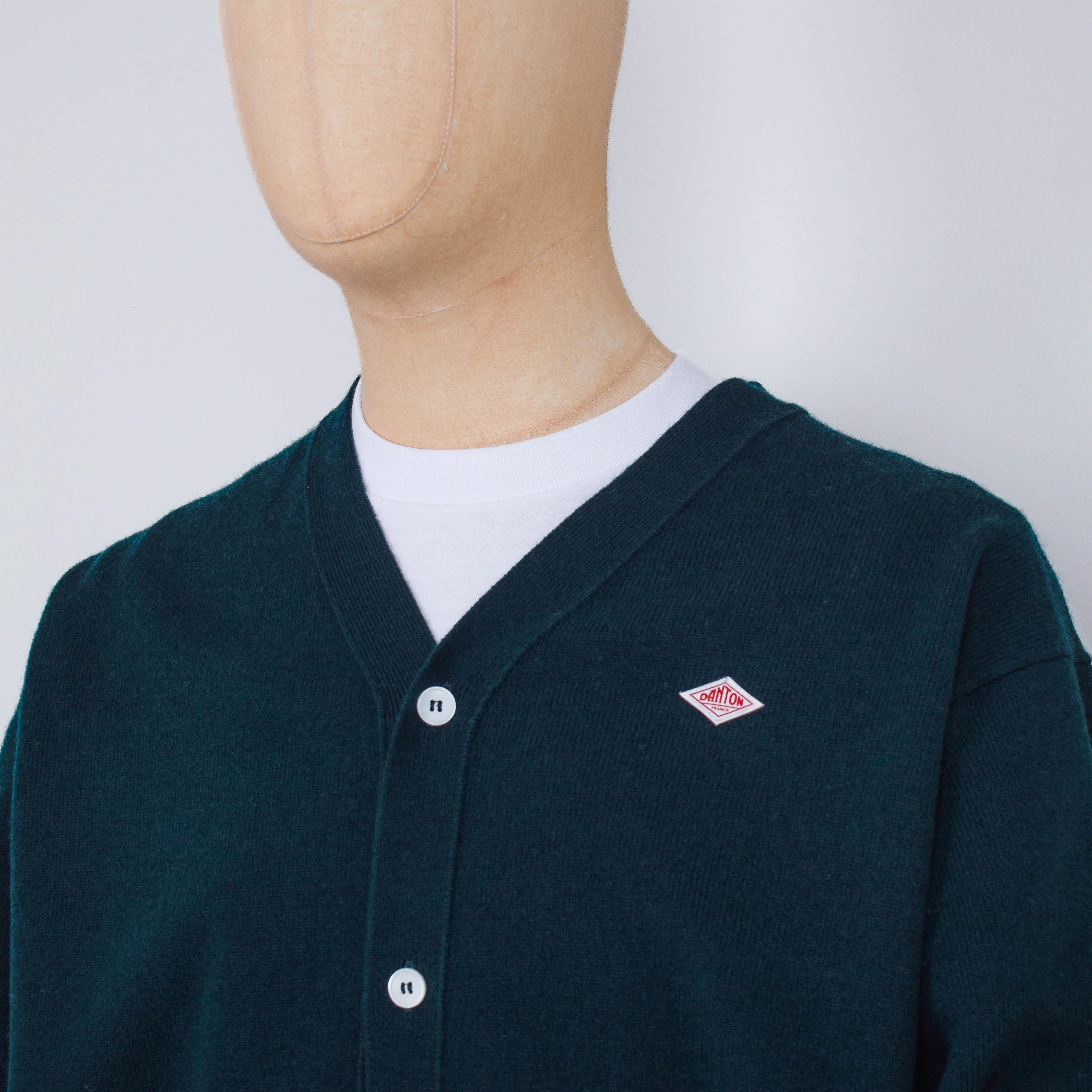 Danton V Neck Cardigan - Dark Green - Image 2