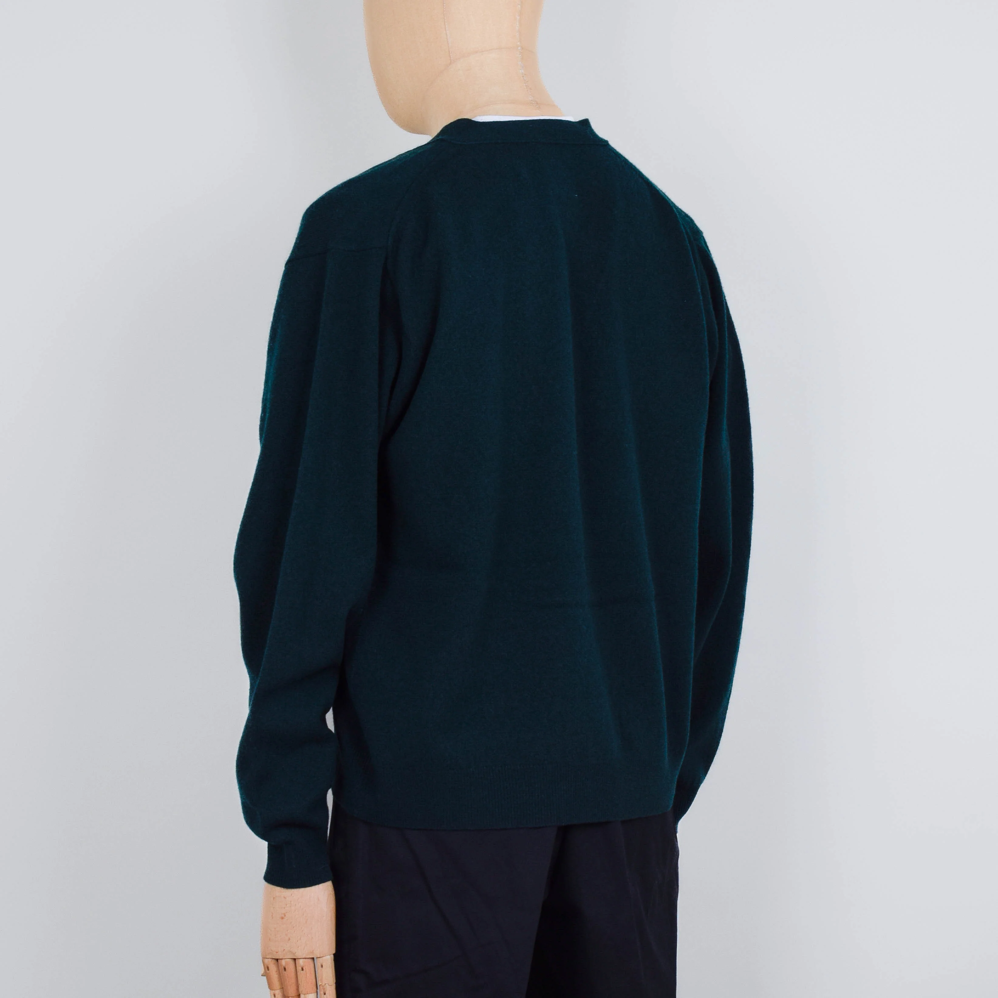 Danton V Neck Cardigan - Dark Green - Image 3