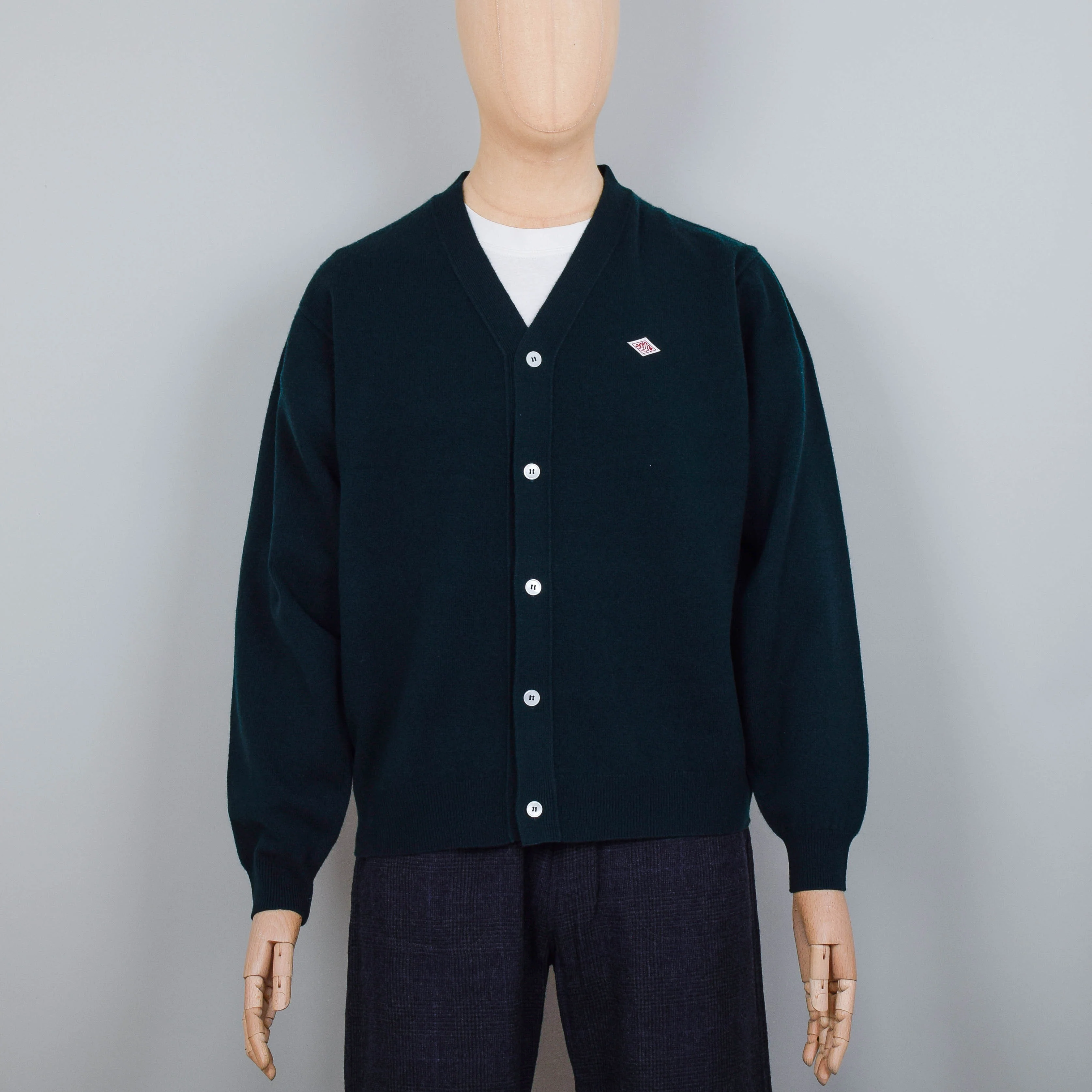 Danton V Neck Cardigan - Dark Green