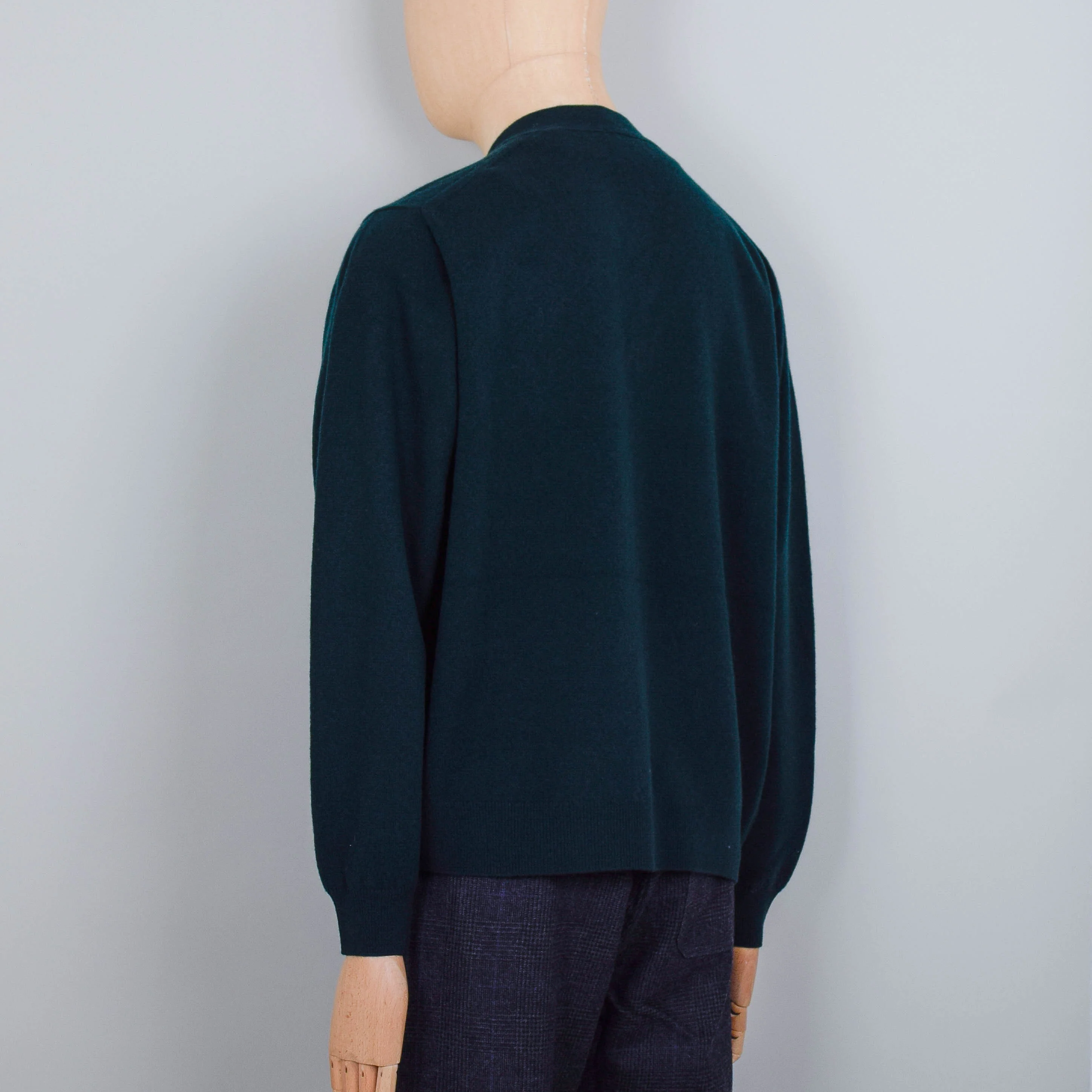 Danton V Neck Cardigan - Dark Green - Image 3