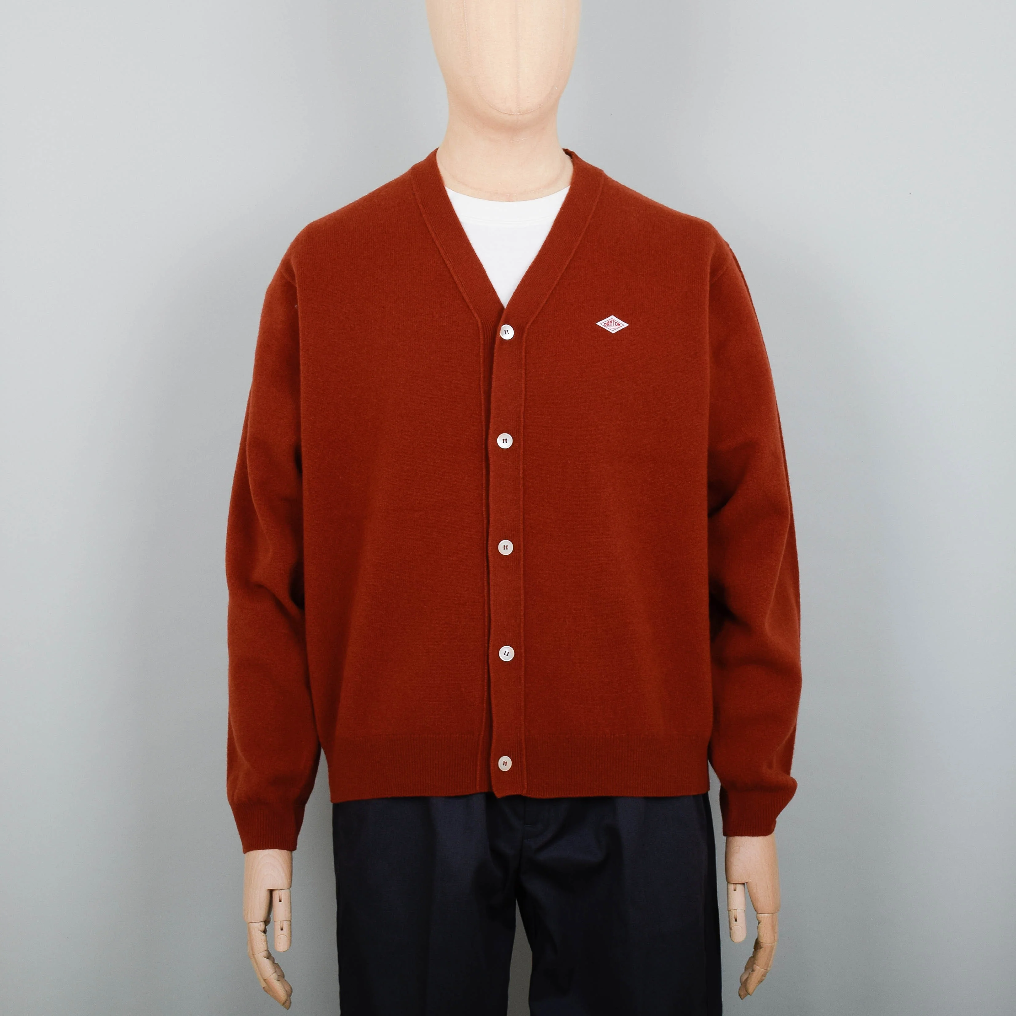 Danton V Neck Cardigan - Terracotta