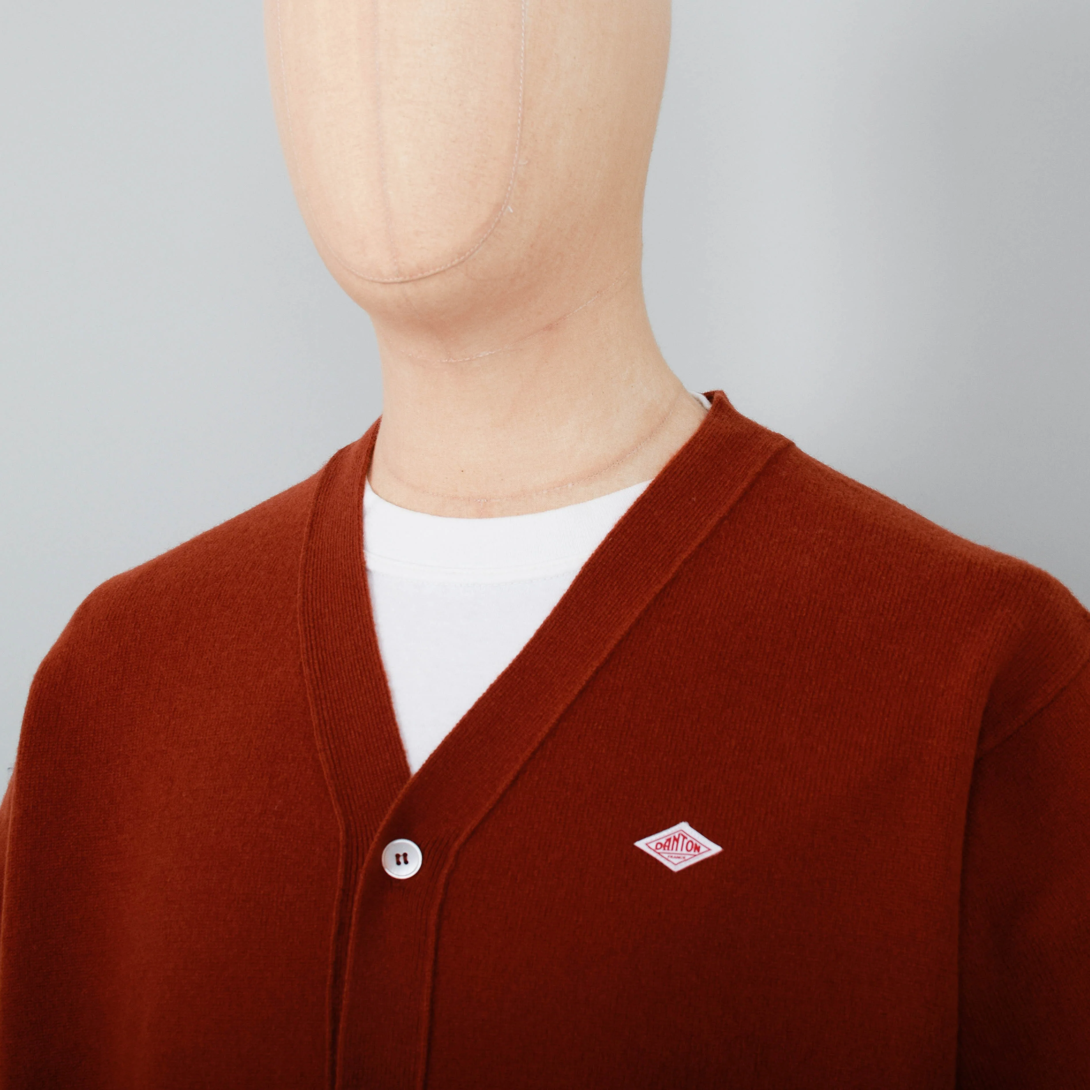 Danton V Neck Cardigan - Terracotta - Image 2