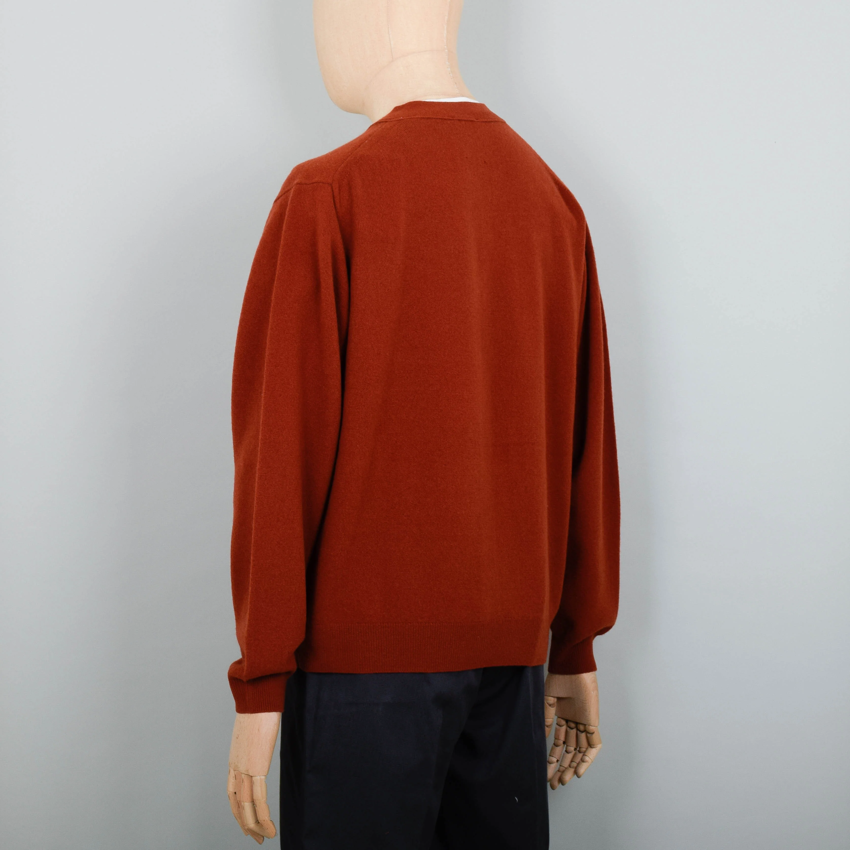 Danton V Neck Cardigan - Terracotta - Image 3