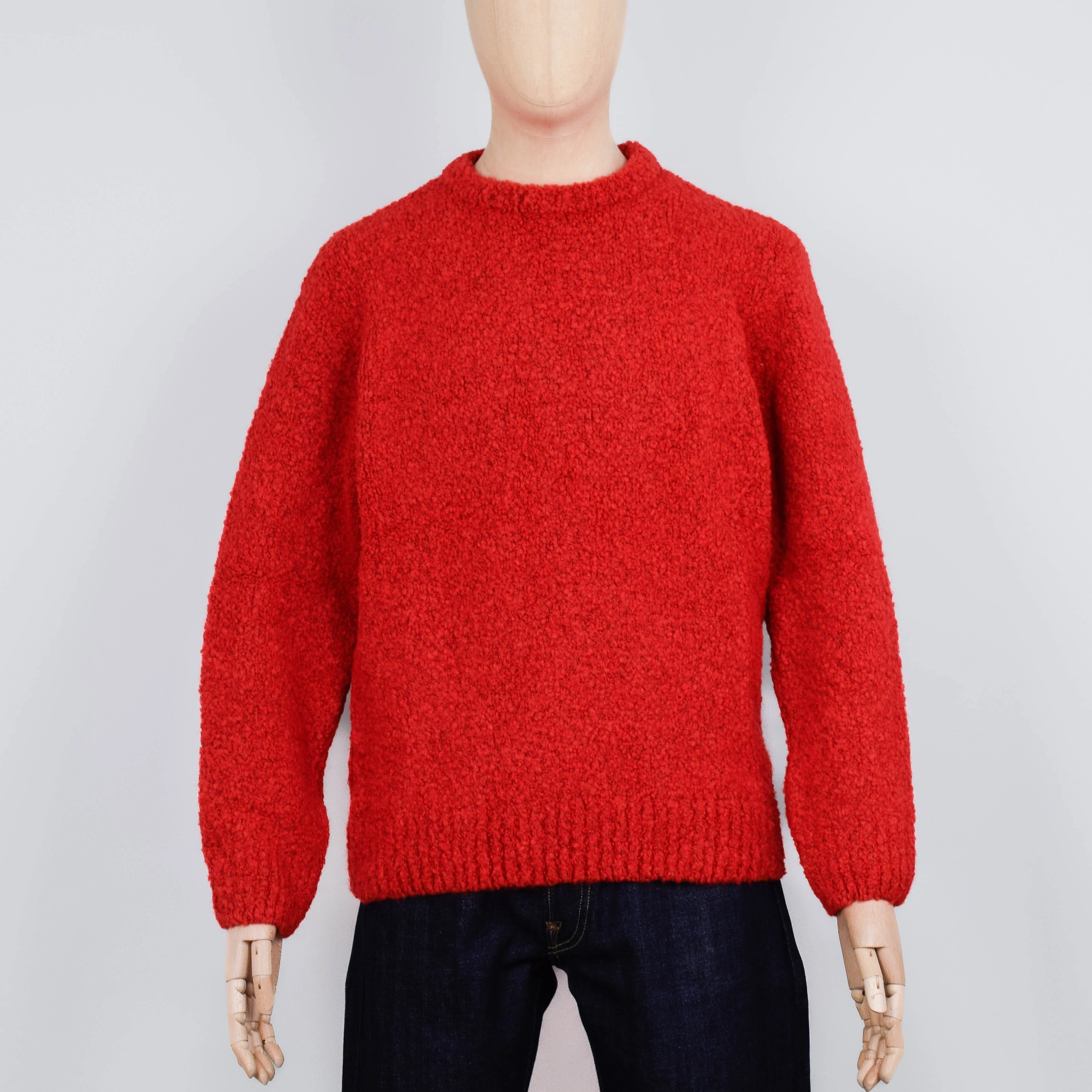 Edwin Dun Textured Sweater - Fiery Red