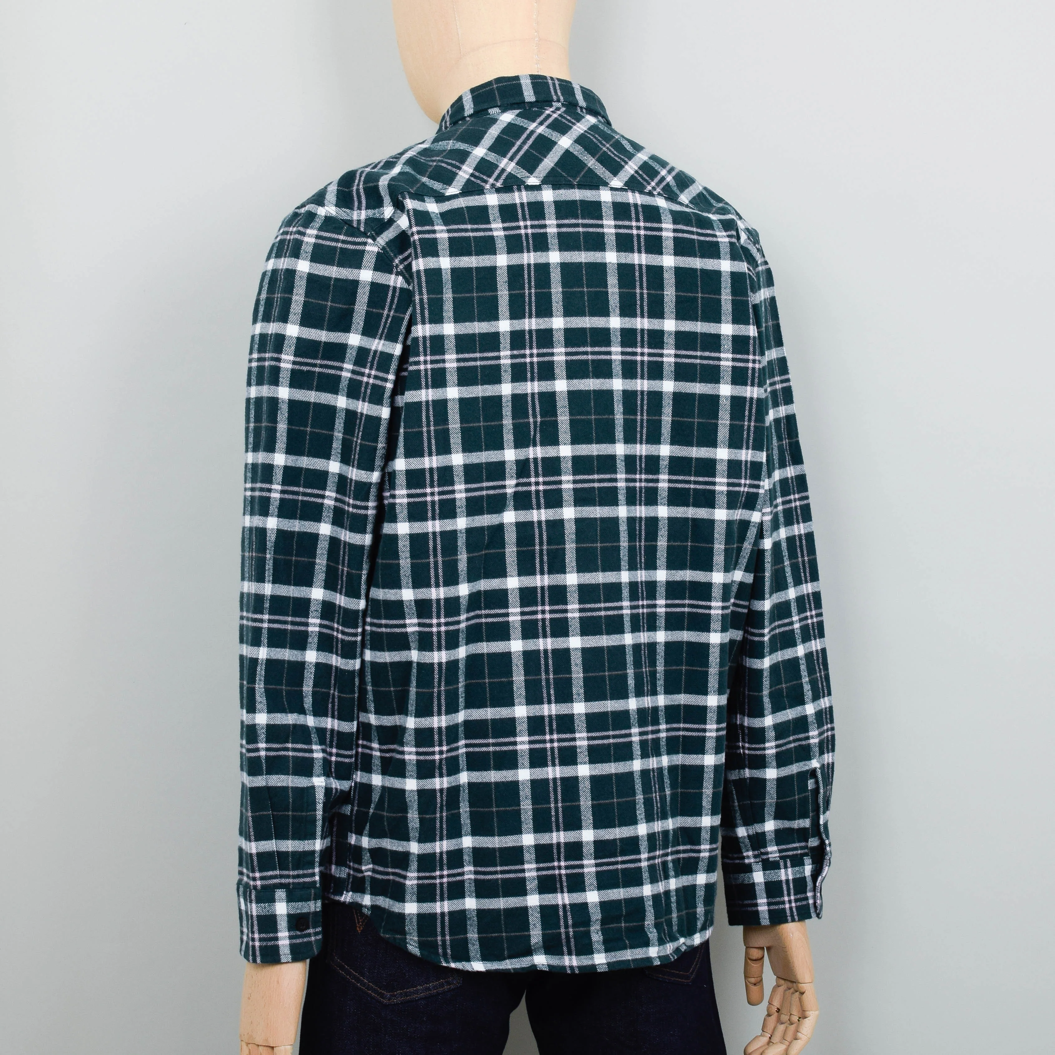Edwin Labour Shirt Heavy Brushed Cotton Flannel Check - Pine - Image 3