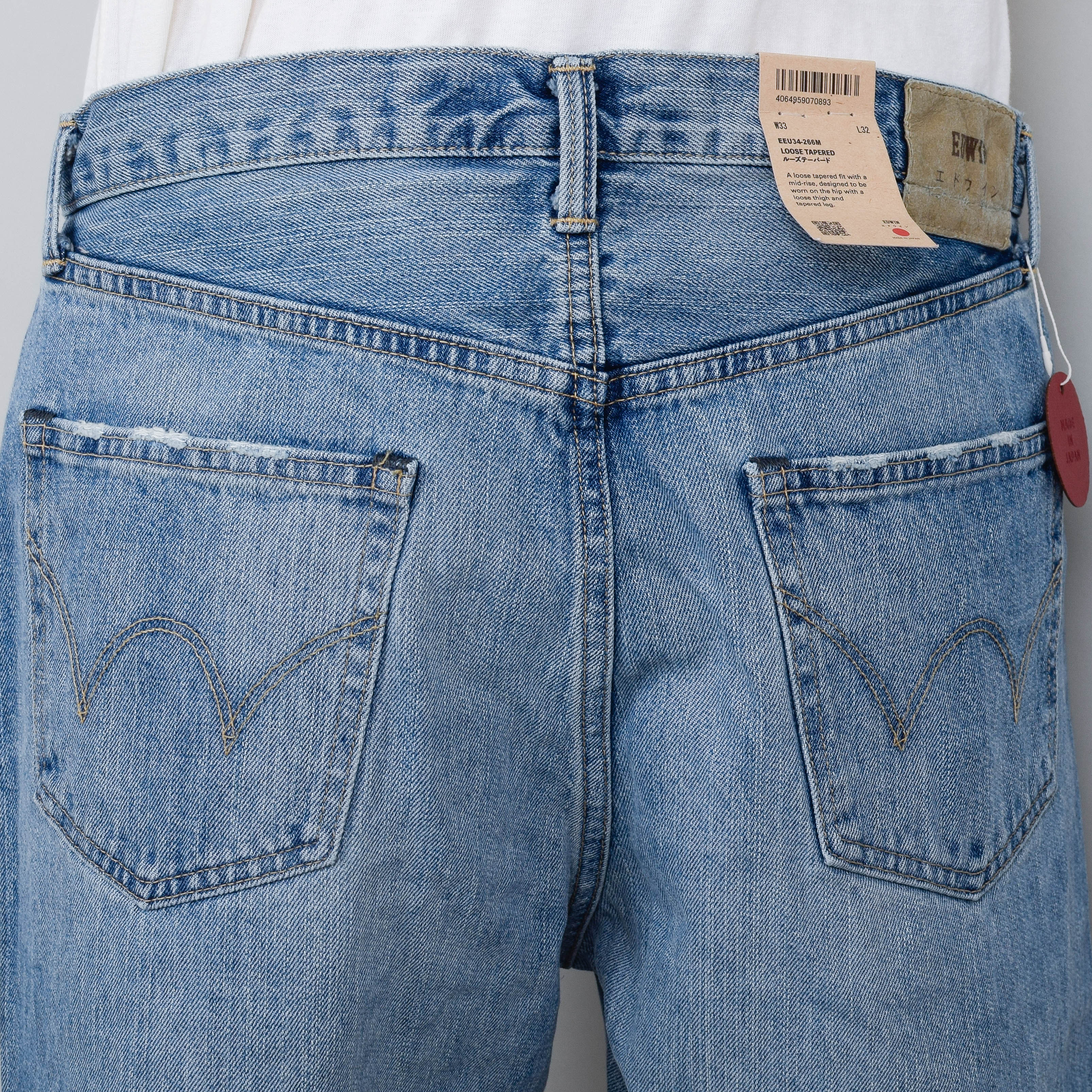 Edwin Loose Tapered Kurabo - Recycled Denim, Light Used, Red Selvage 14oz - Image 3