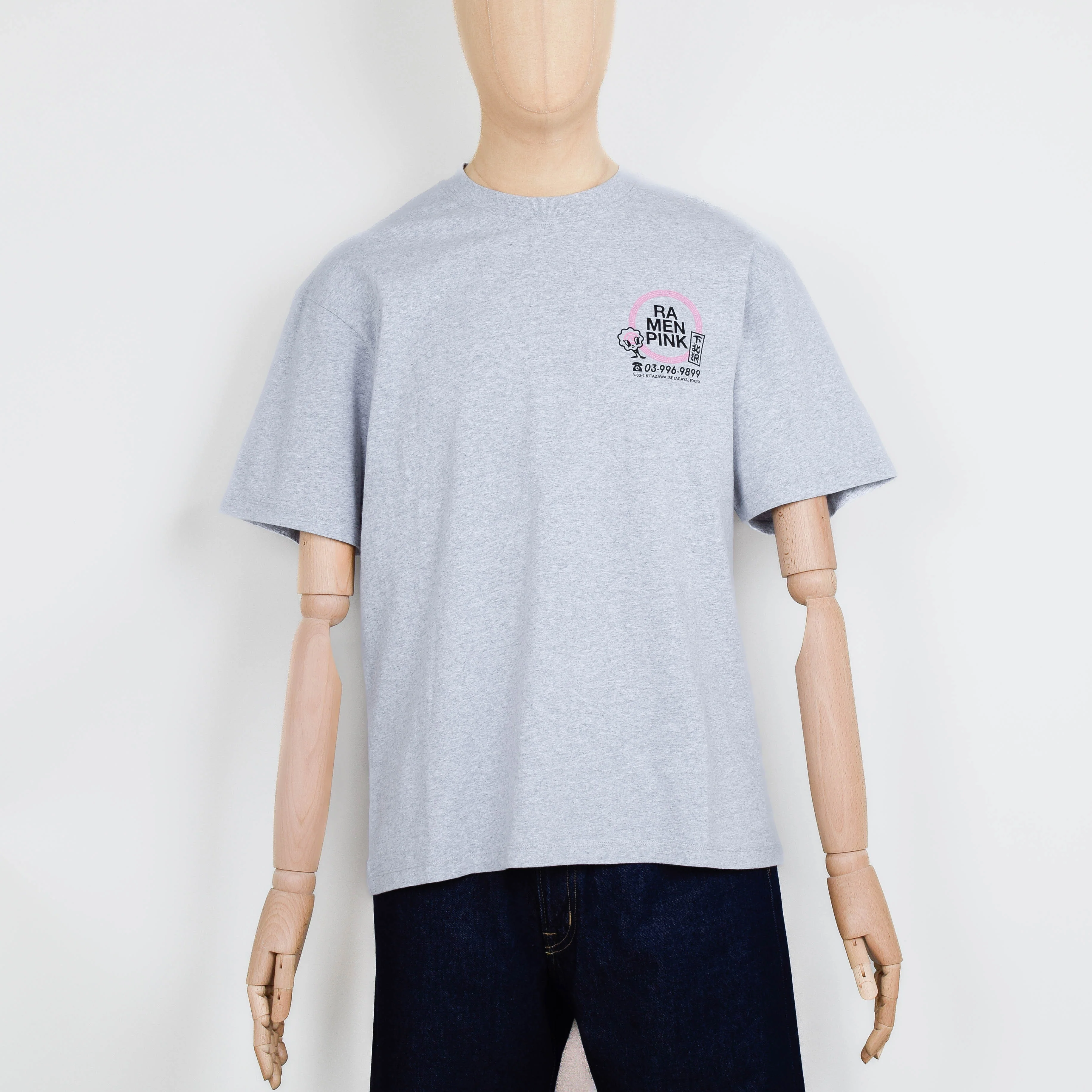 Edwin Ramen Pink T-Shirt - Grey Marl