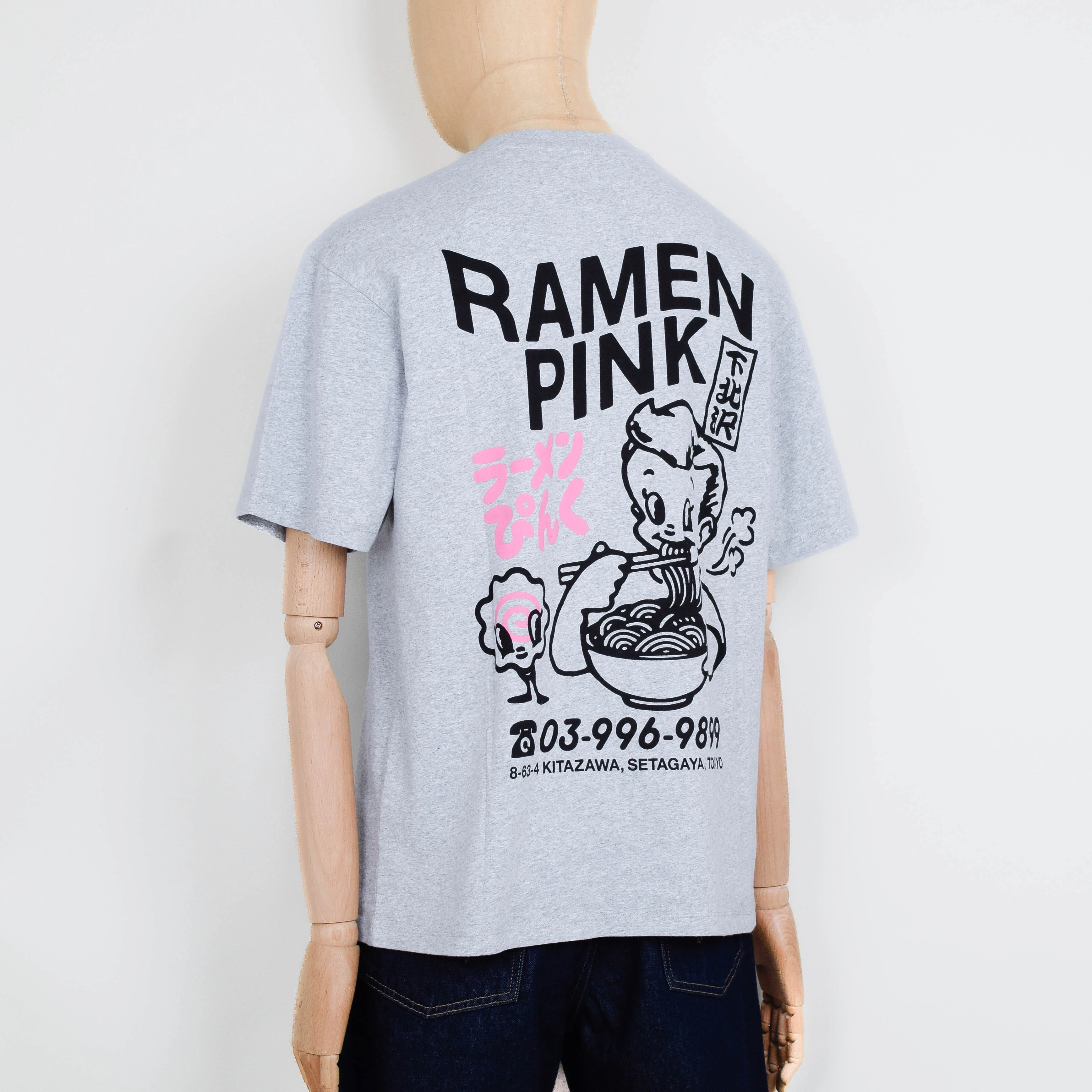 Edwin Ramen Pink T-Shirt - Grey Marl - Image 2