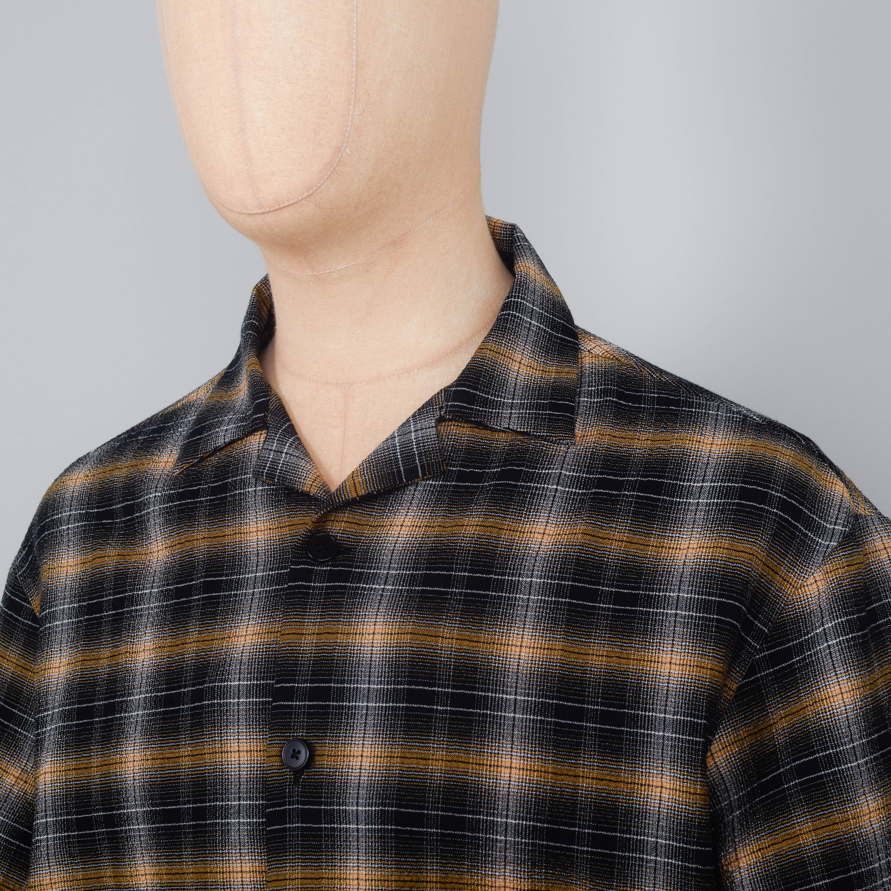 Edwin Saga Shirt Check Seersucker - Black/Yellow - Image 2