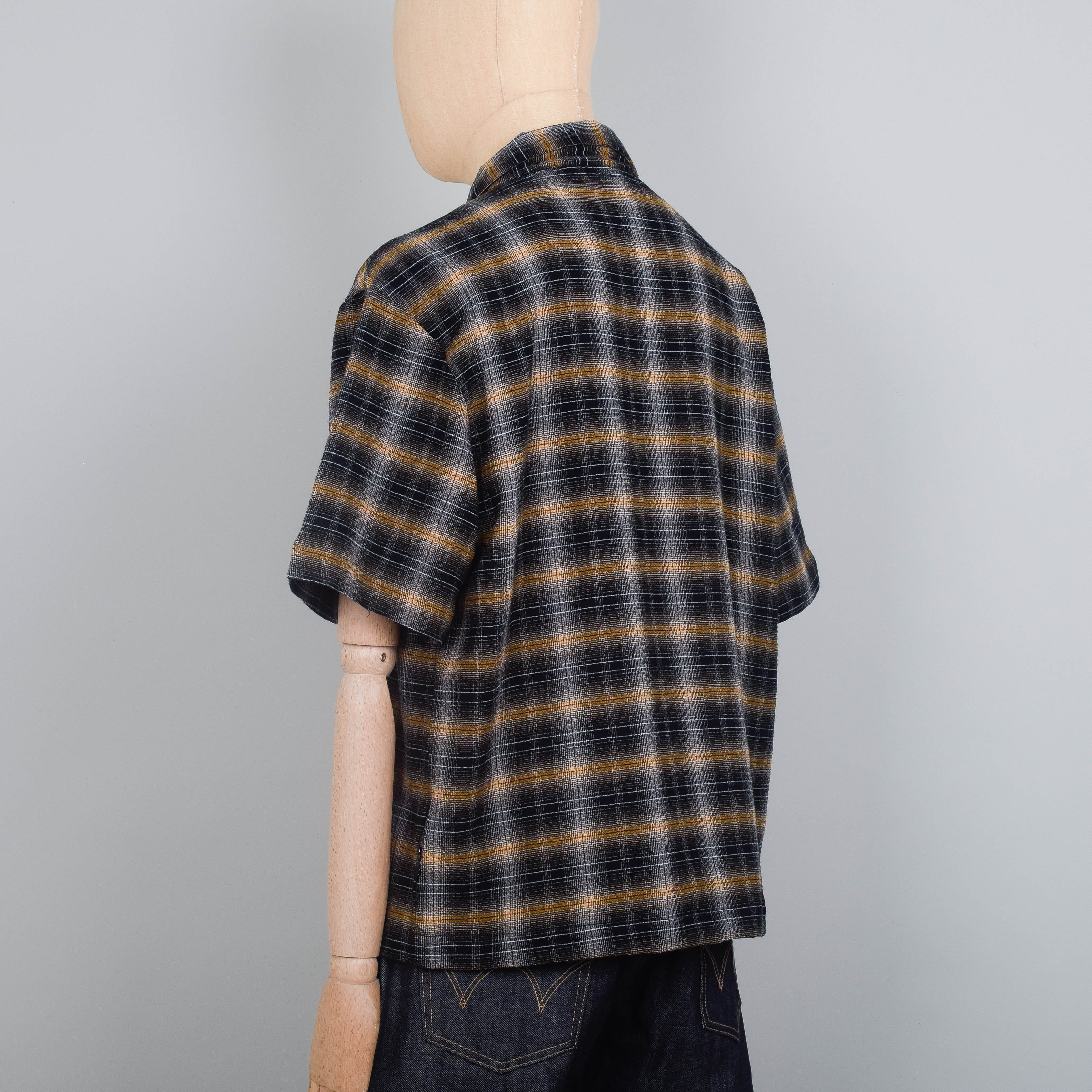 Edwin Saga Shirt Check Seersucker - Black/Yellow - Image 3