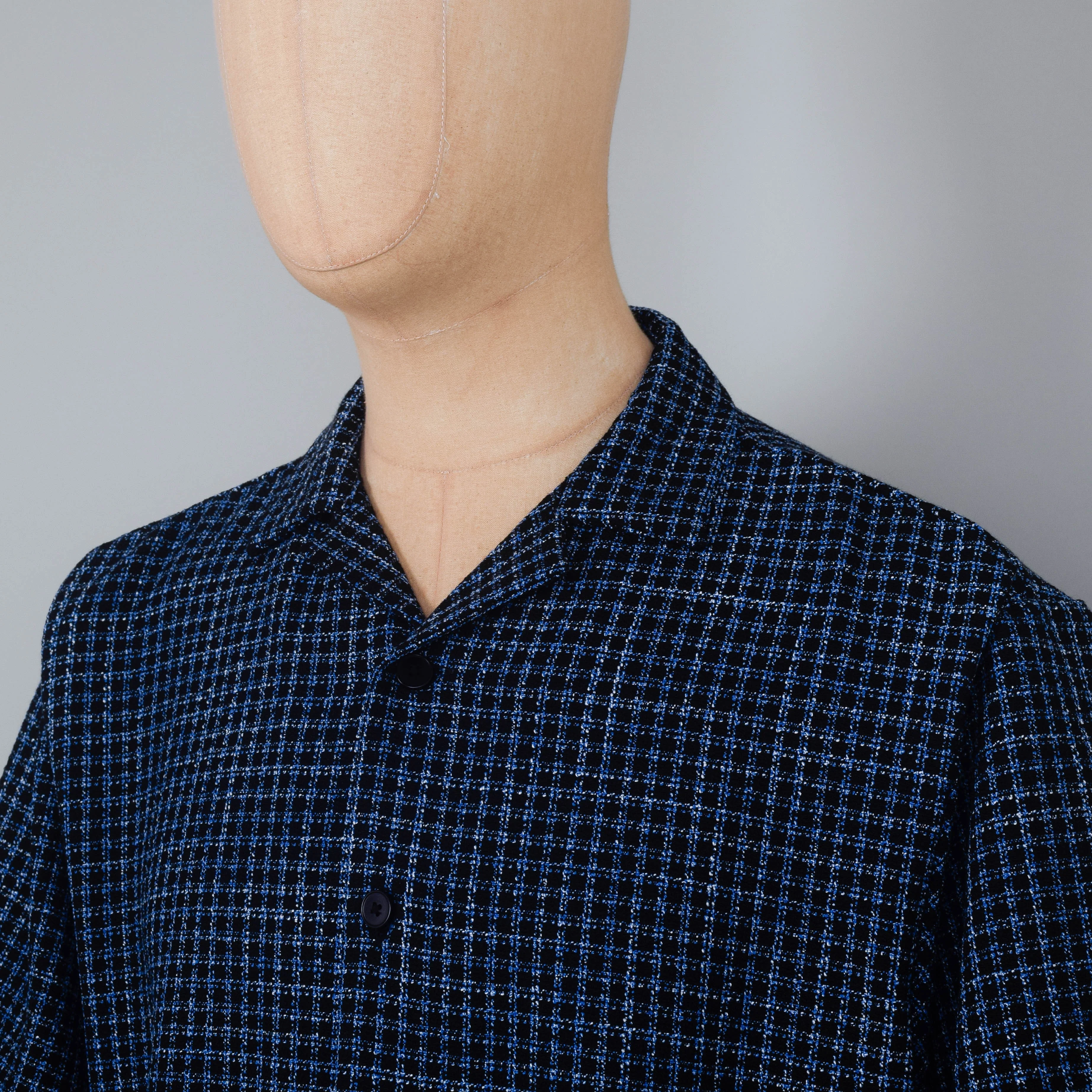 Edwin Saga Shirt Dobby Check - Blue/Black - Image 2