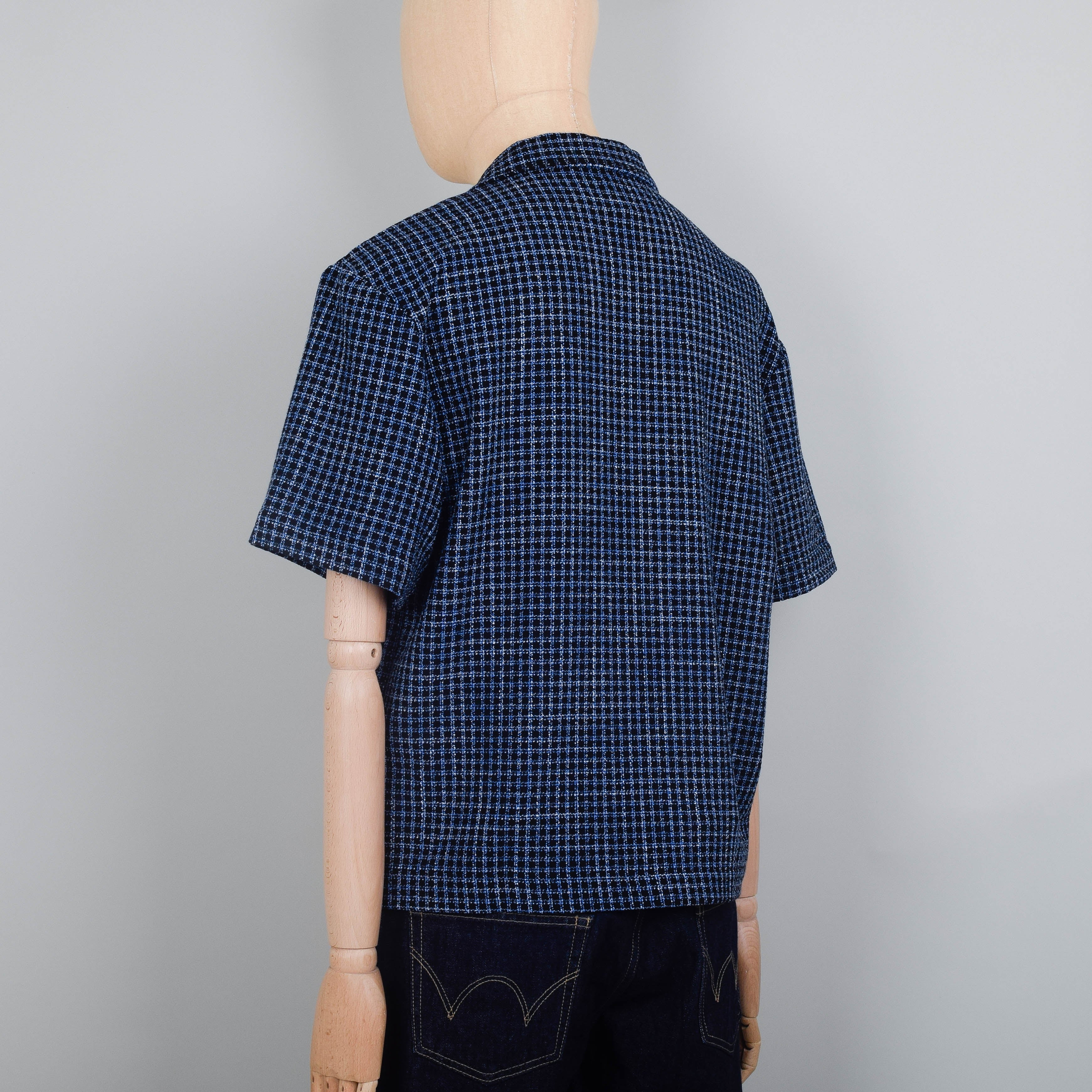 Edwin Saga Shirt Dobby Check - Blue/Black - Image 3
