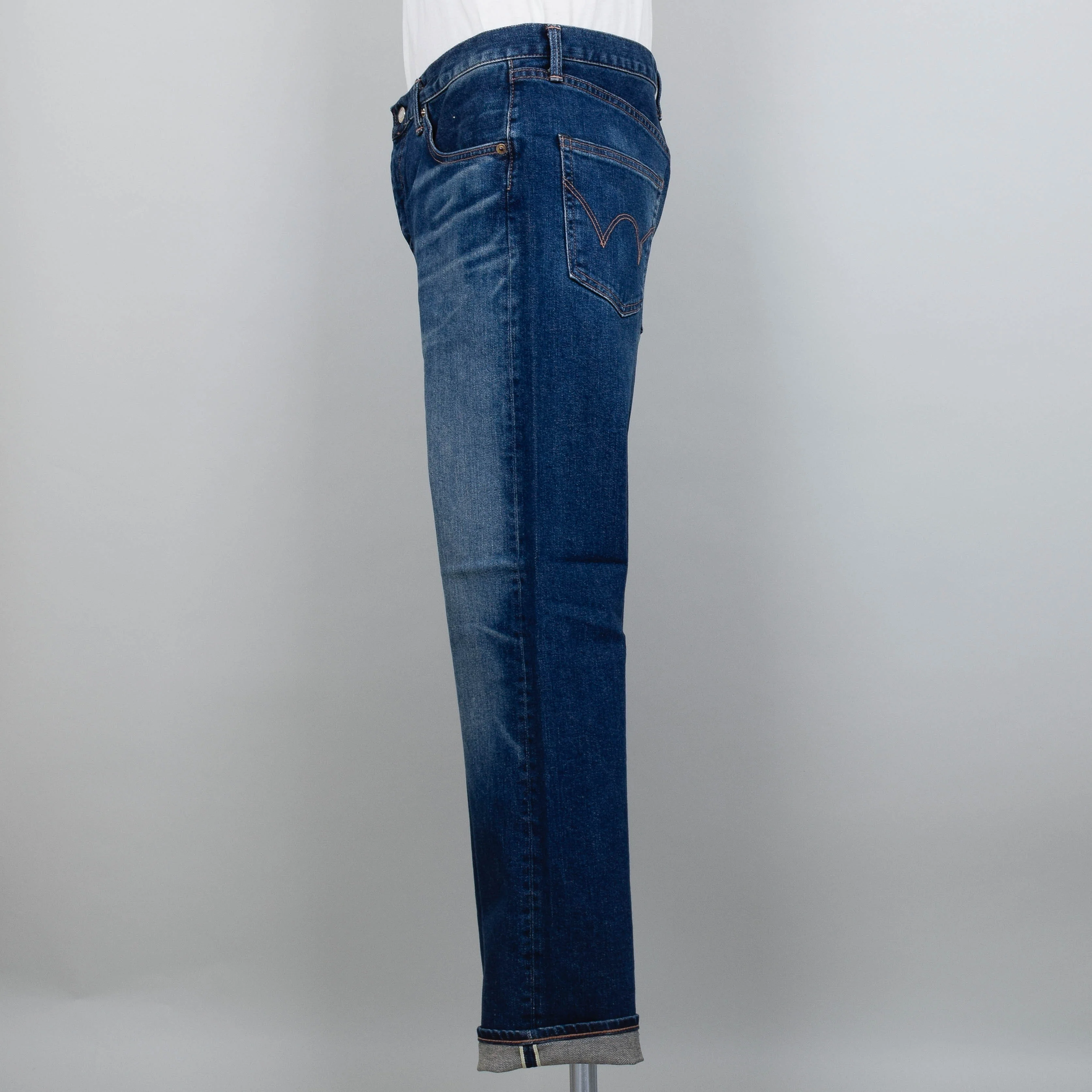 Edwin Slim Tapered Kaihara - Mid Dark Used, Green x White Selvage - Image 2