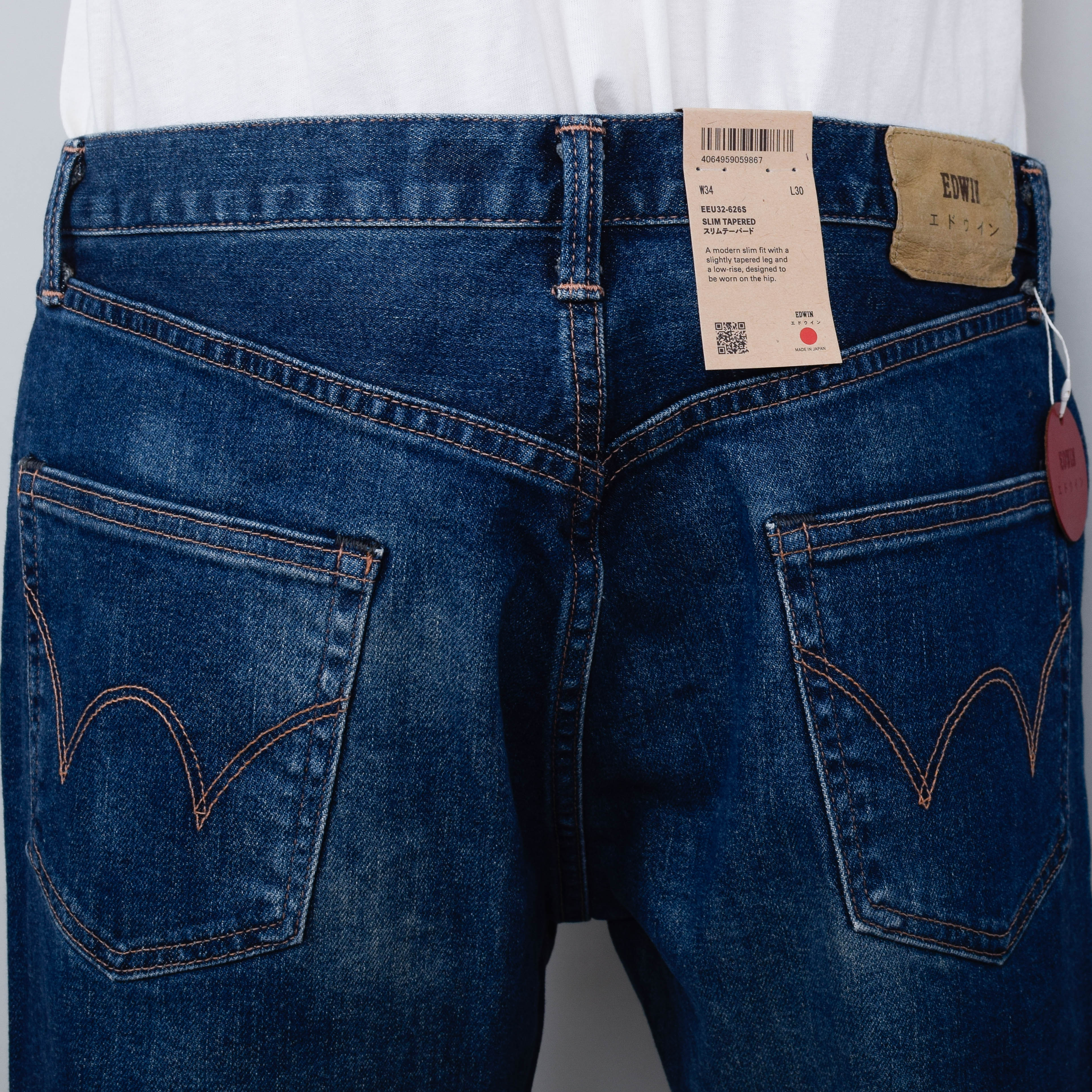 Edwin Slim Tapered Kaihara - Mid Dark Used, Green x White Selvage - Image 3