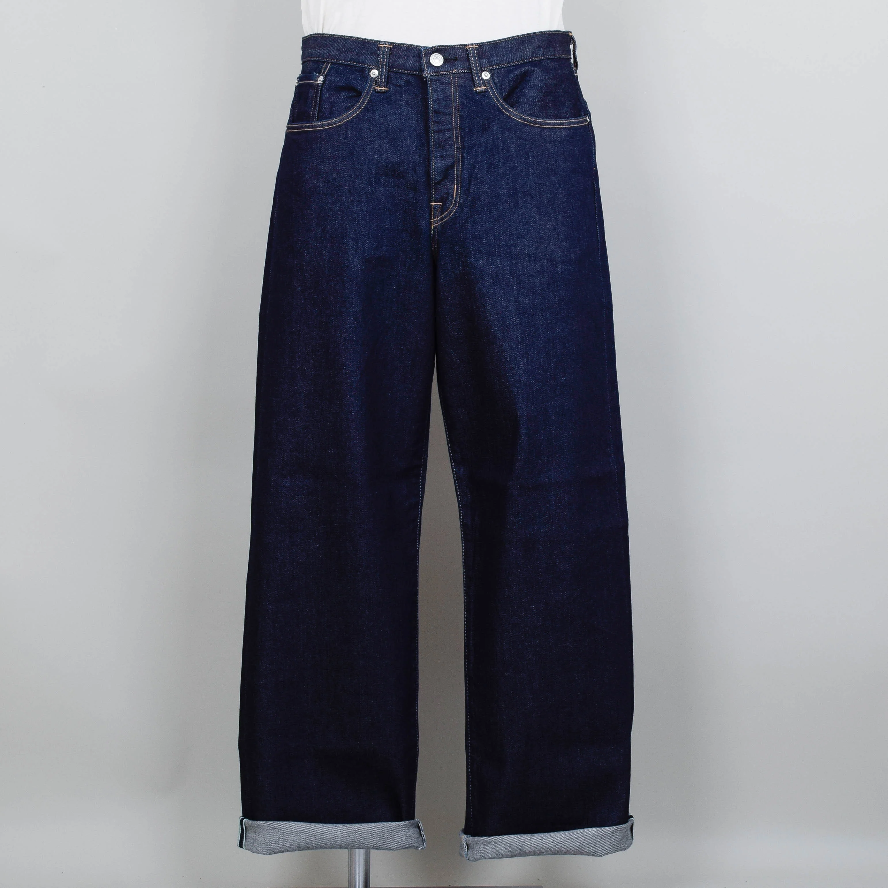 Edwin Wide Pant Kaihara - Blue Stretch Denim, Green x White Selvage