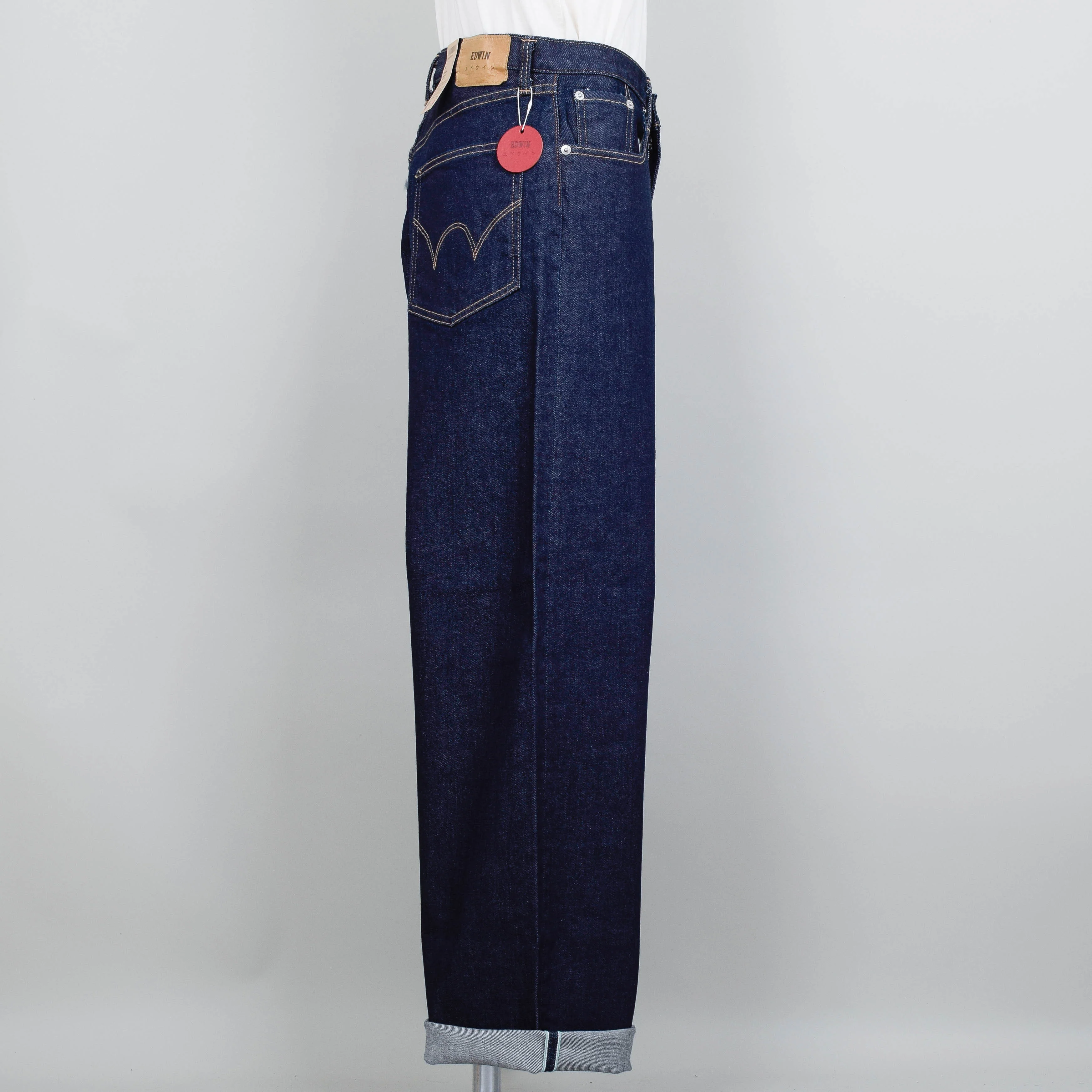 Edwin Wide Pant Kaihara - Blue Stretch Denim, Green x White Selvage - Image 2