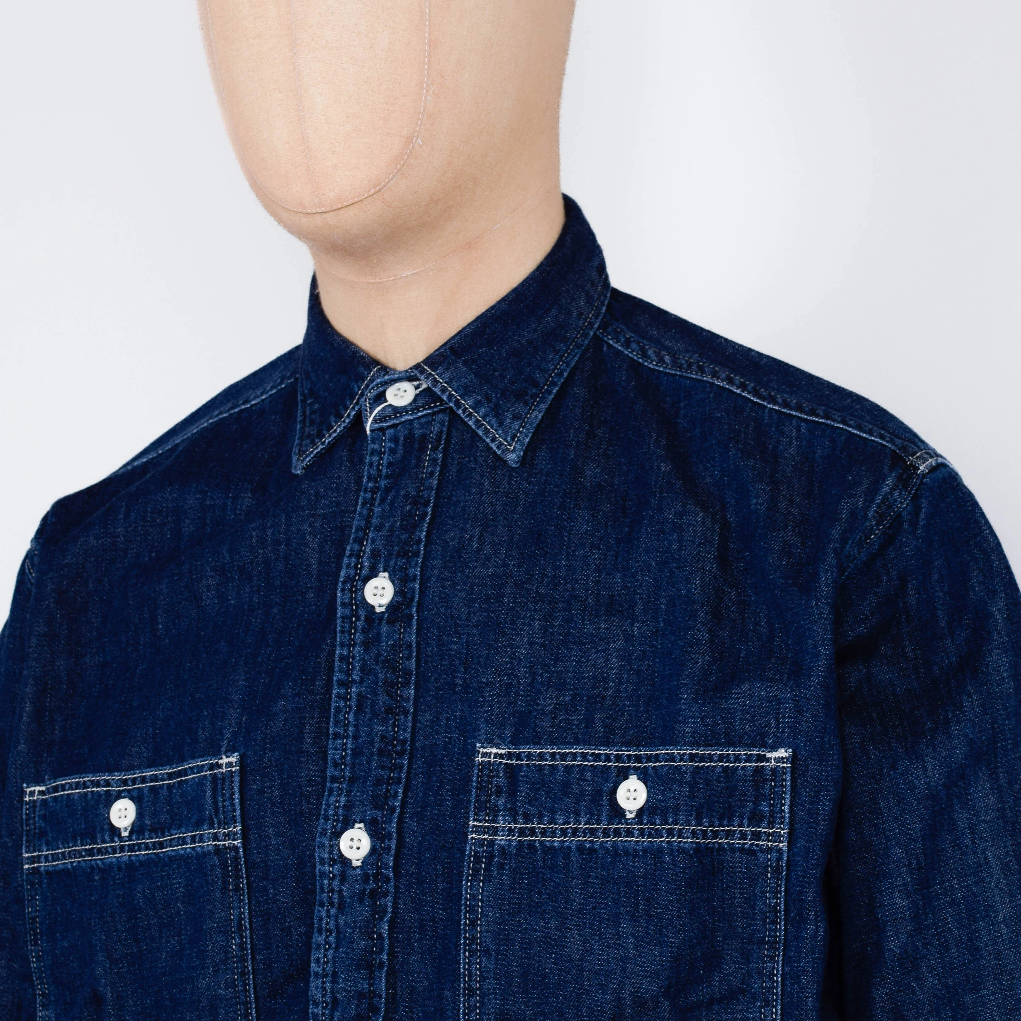Edwin Work Shirt - Blue Dark Used - Image 2