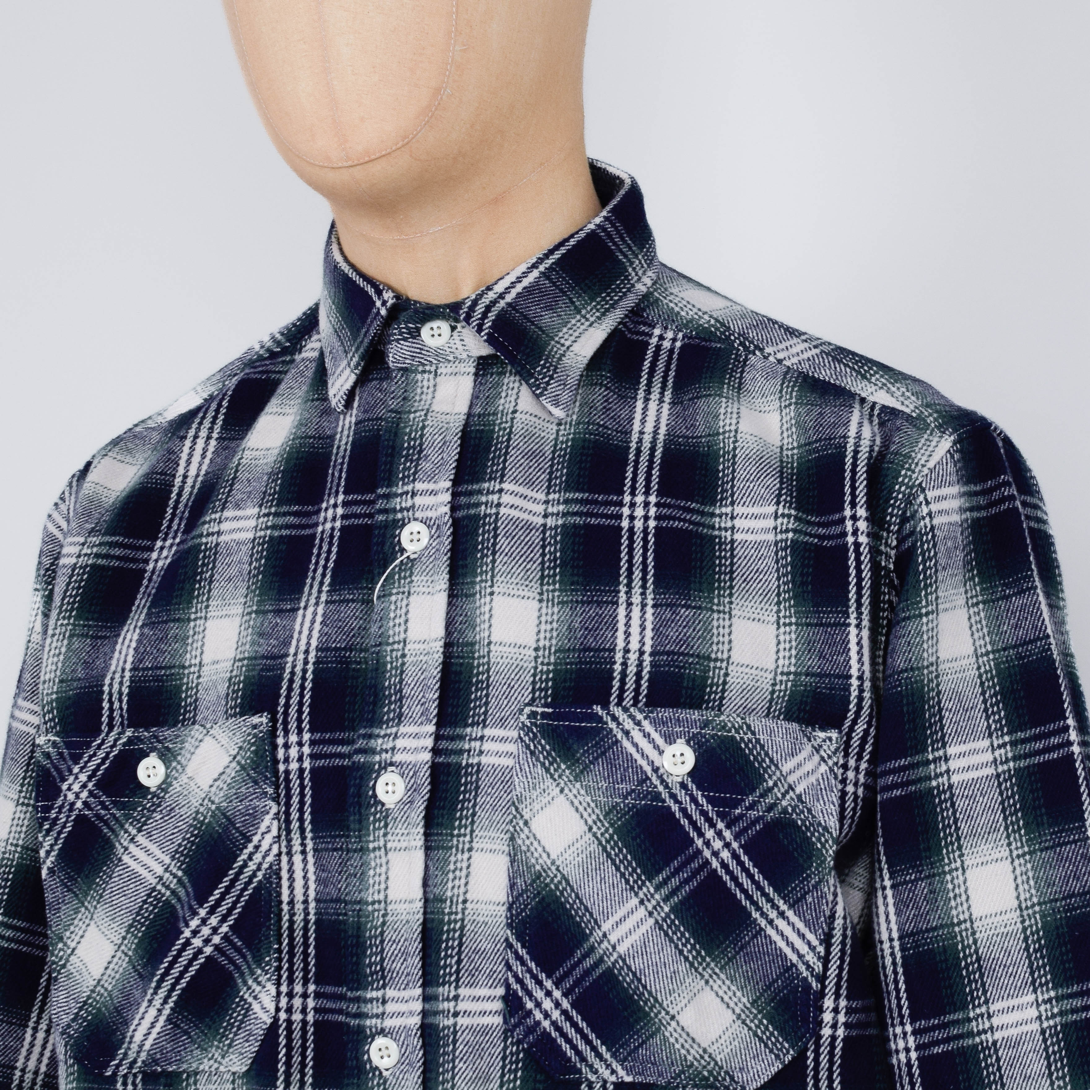 Edwin Work Shirt LS - Navy/Green - Image 2