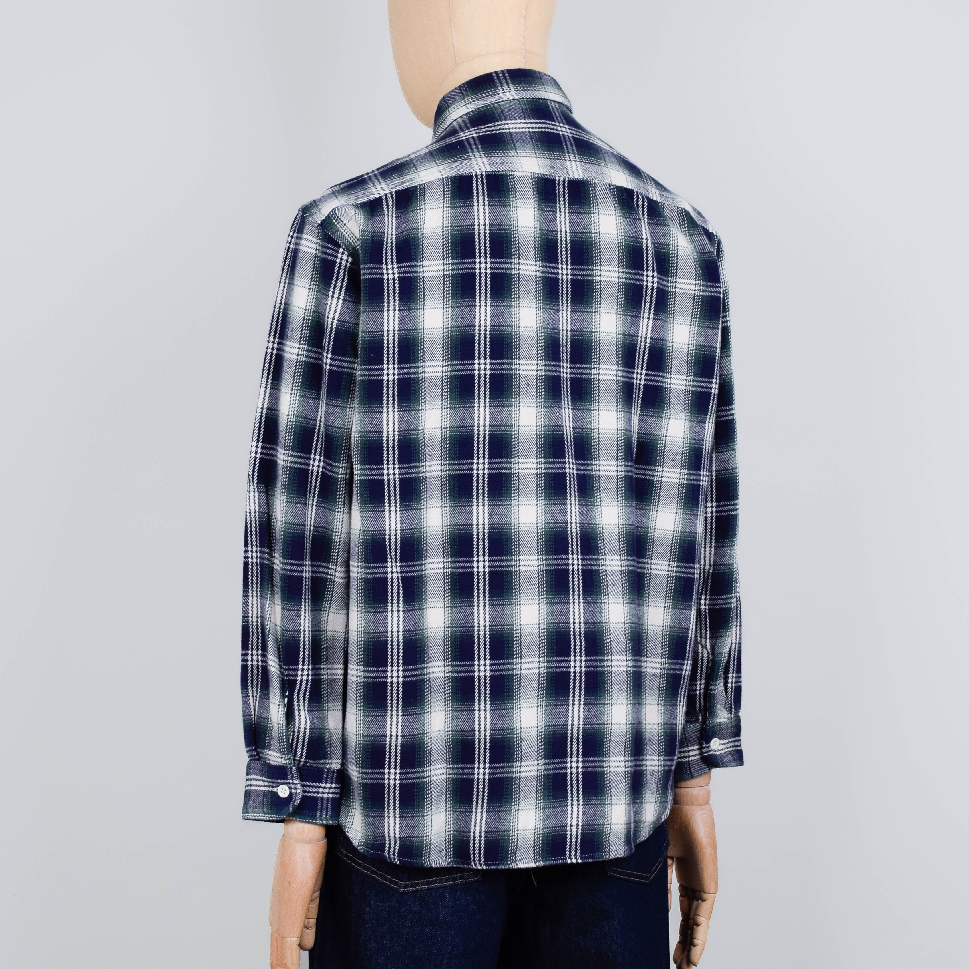 Edwin Work Shirt LS - Navy/Green - Image 3