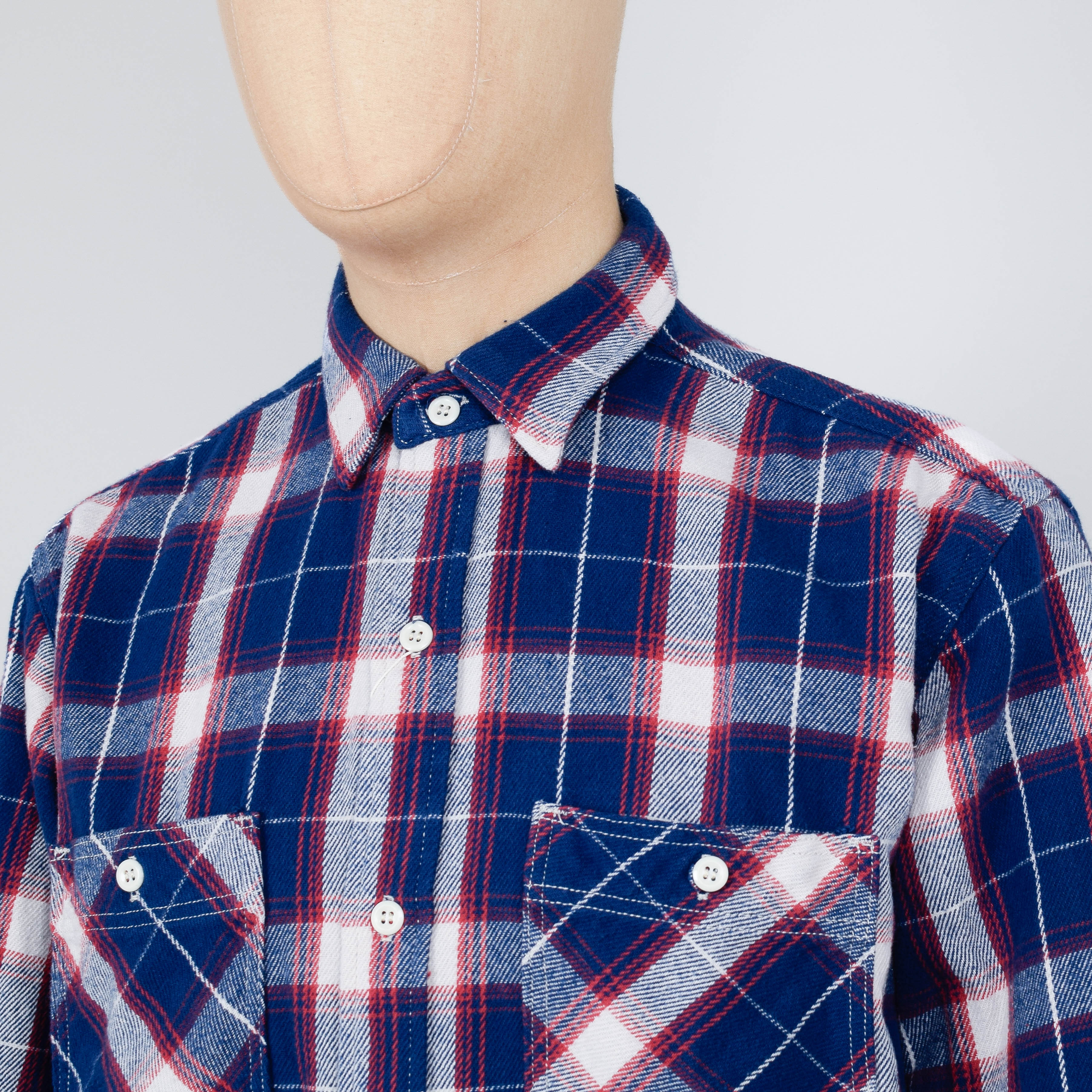 Edwin Work Shirt LS - Navy/Red - Image 2