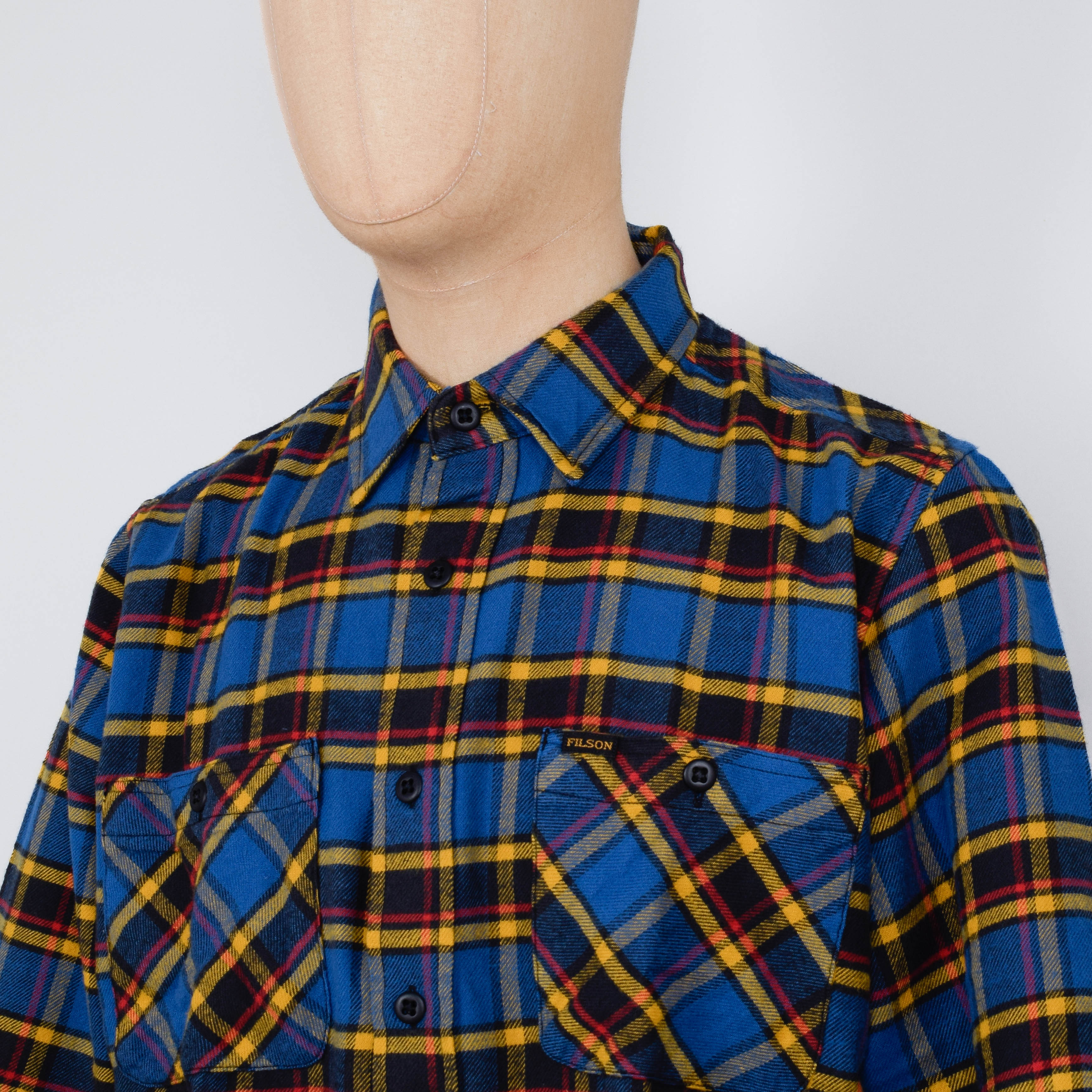 Filson The Rangeland Flannel Shirt - Blue / Yellow - Image 2