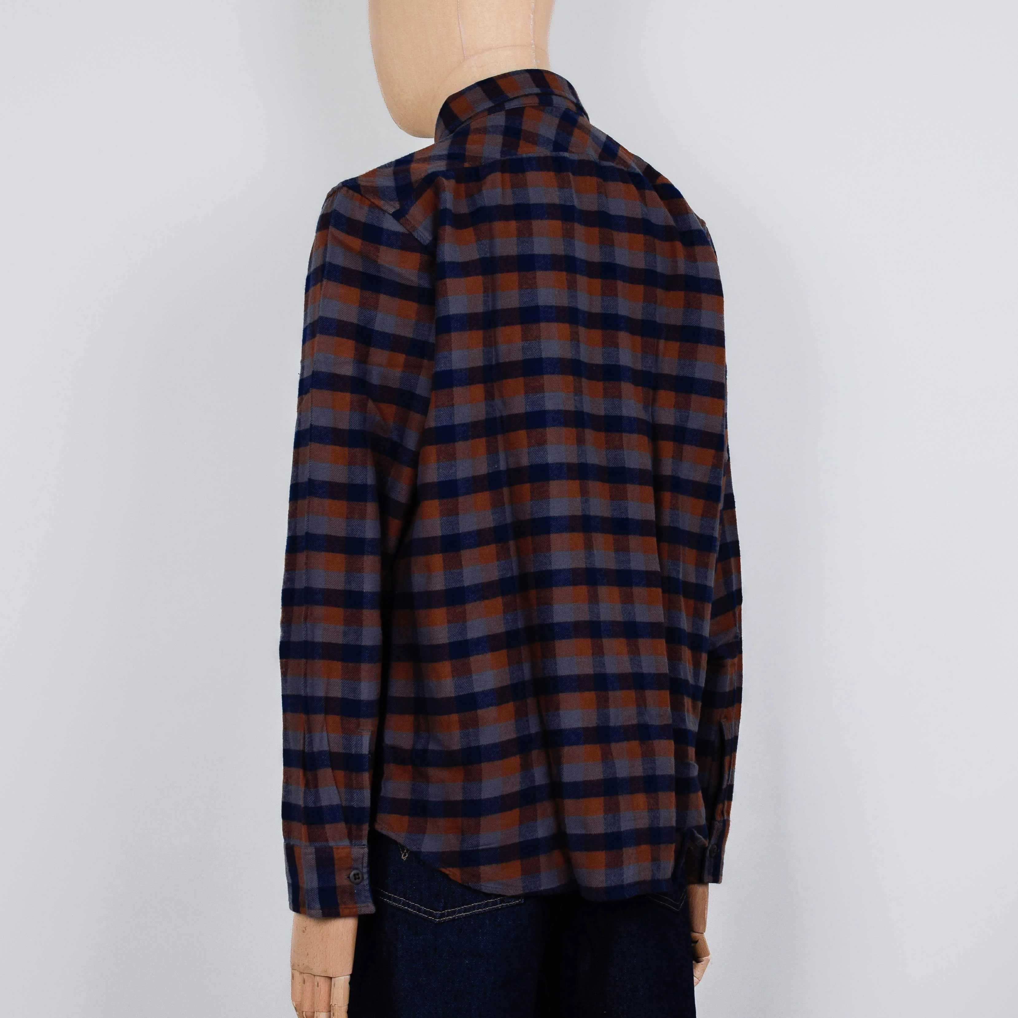 Filson The Rangeland Flannel Shirt - Navy / Orange - Image 3