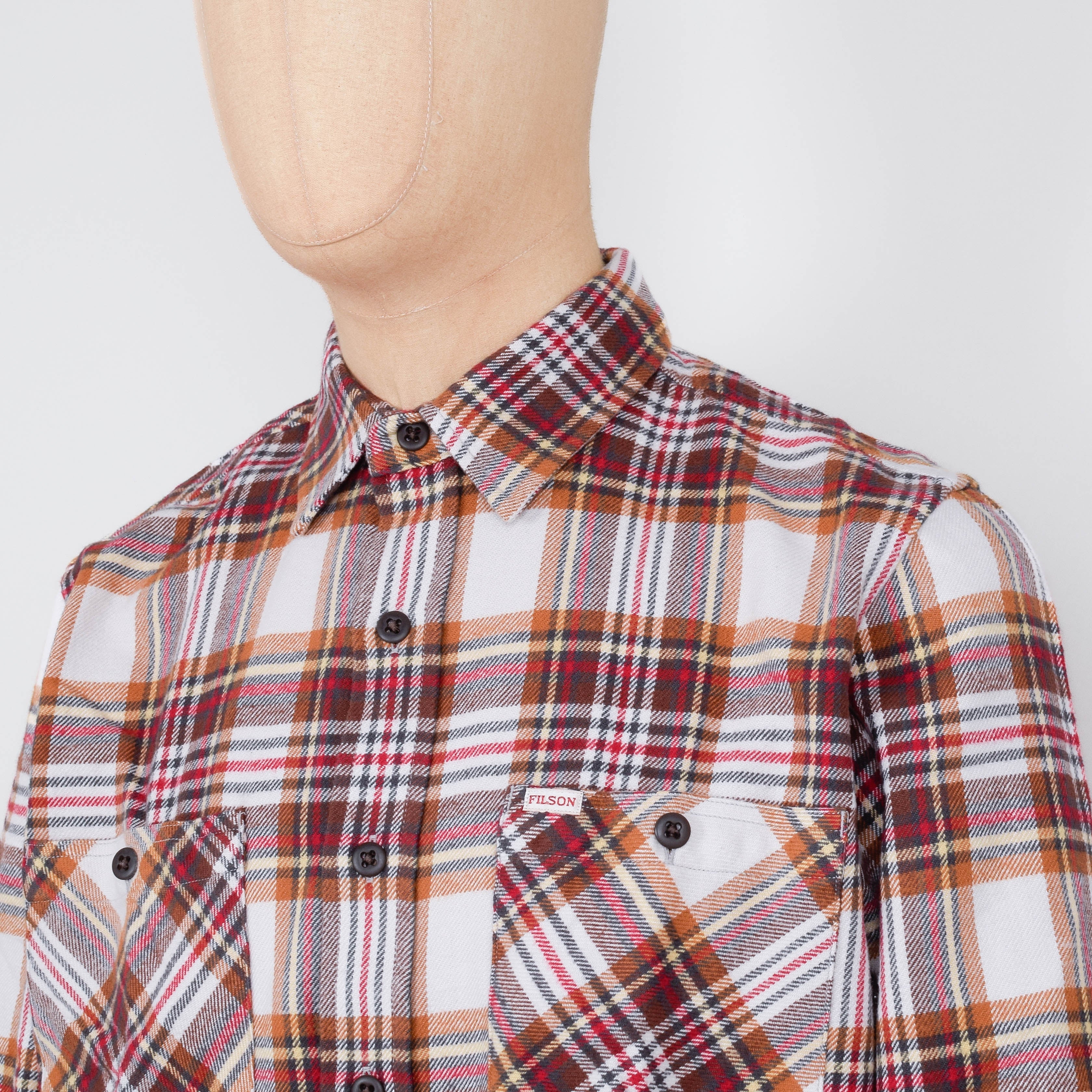 Filson The Rangeland Flannel Shirt - Red / Brown - Image 2