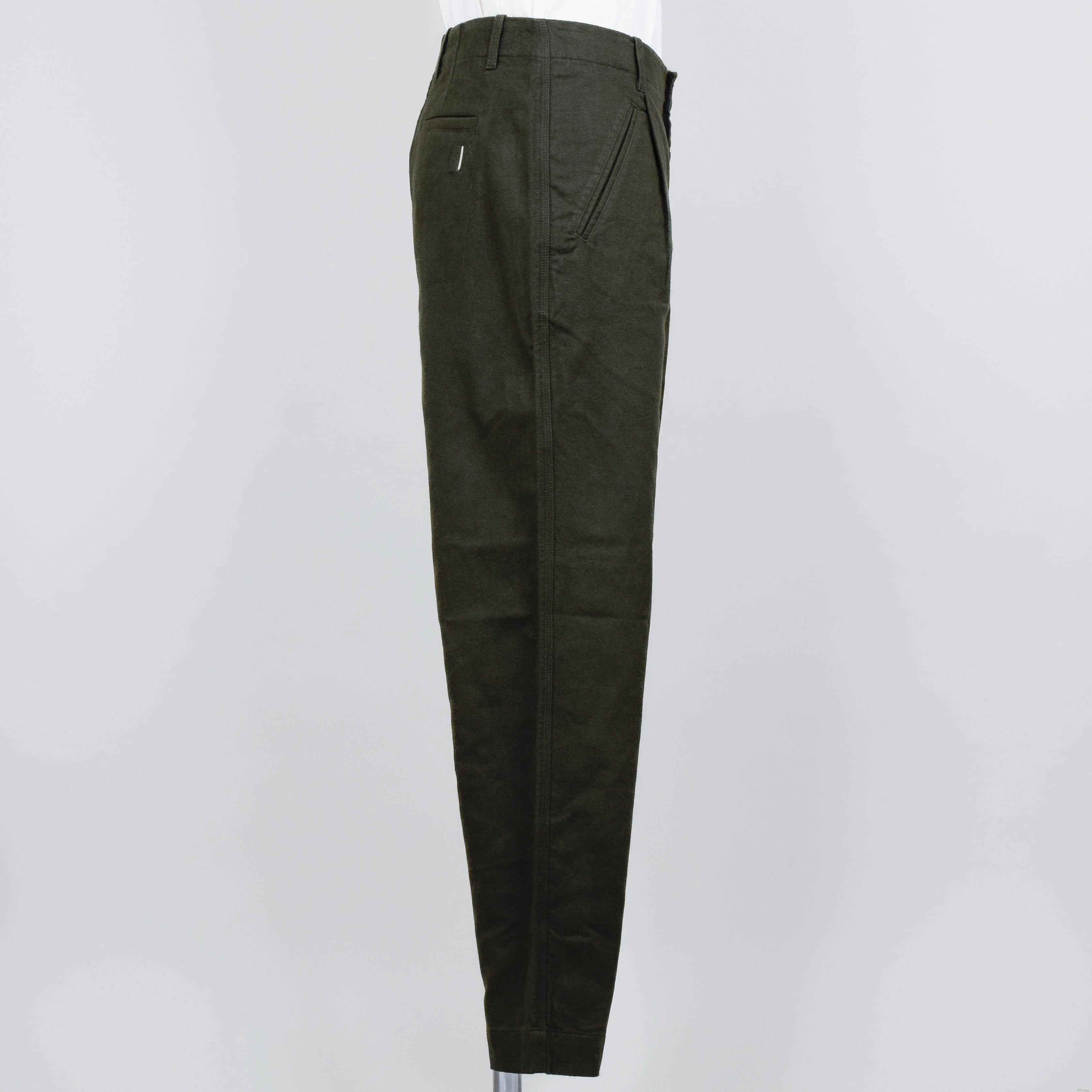 Folk Assembly Pant - Dark Olive Moleskin - Image 2