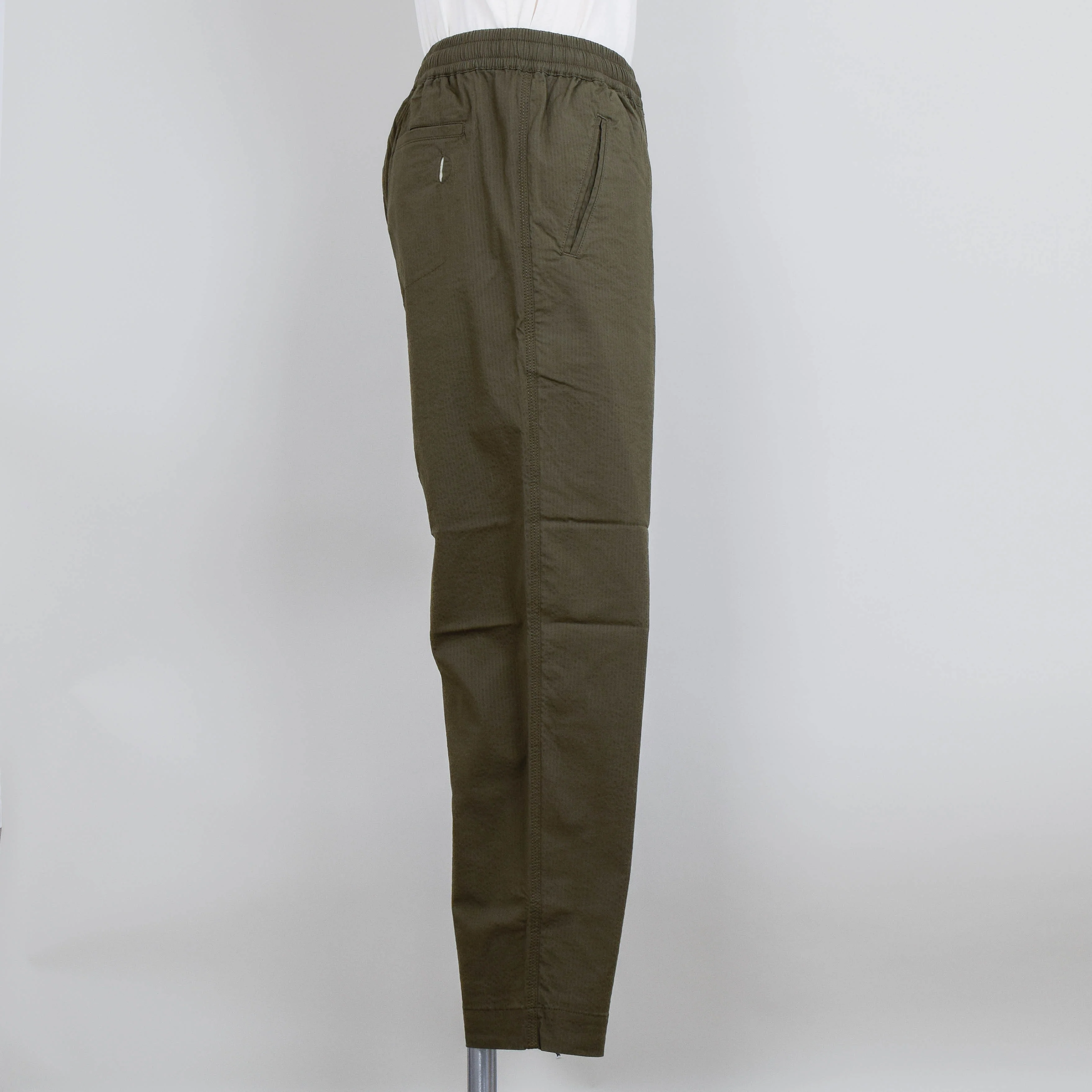 Folk Assembly Pant - Dark Olive Seersucker - Image 2