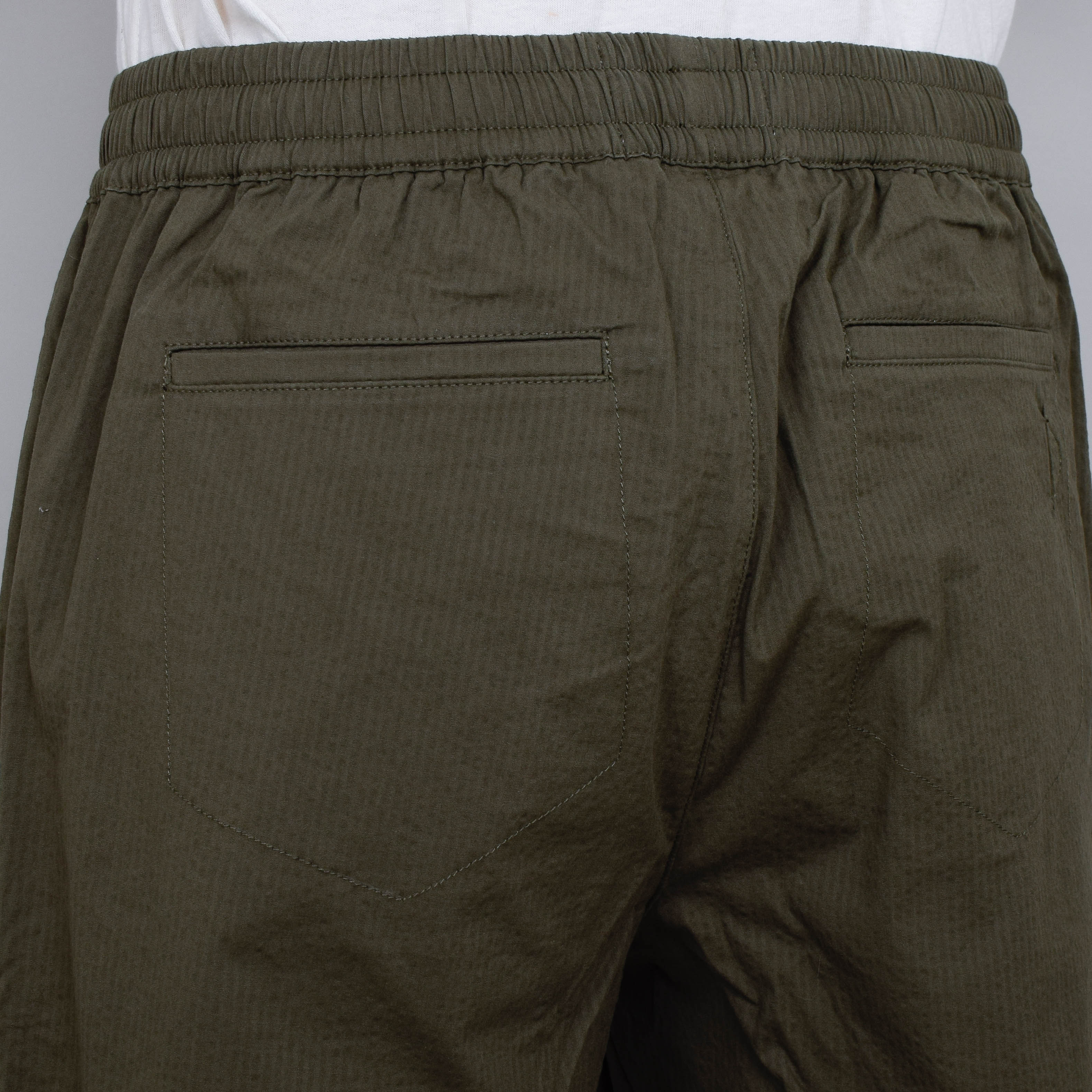 Folk Assembly Pant - Dark Olive Seersucker - Image 3