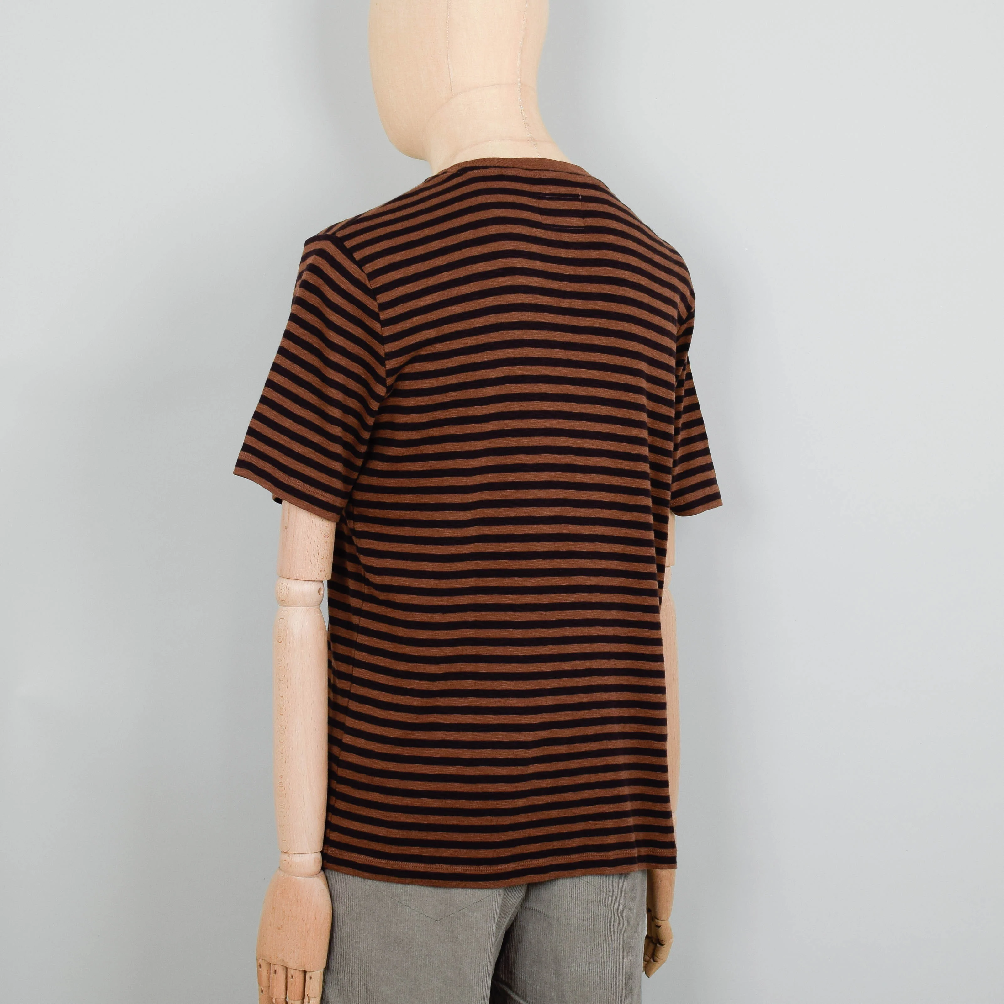 Folk Classic Stripe Tee - Brown/Fig - Image 3