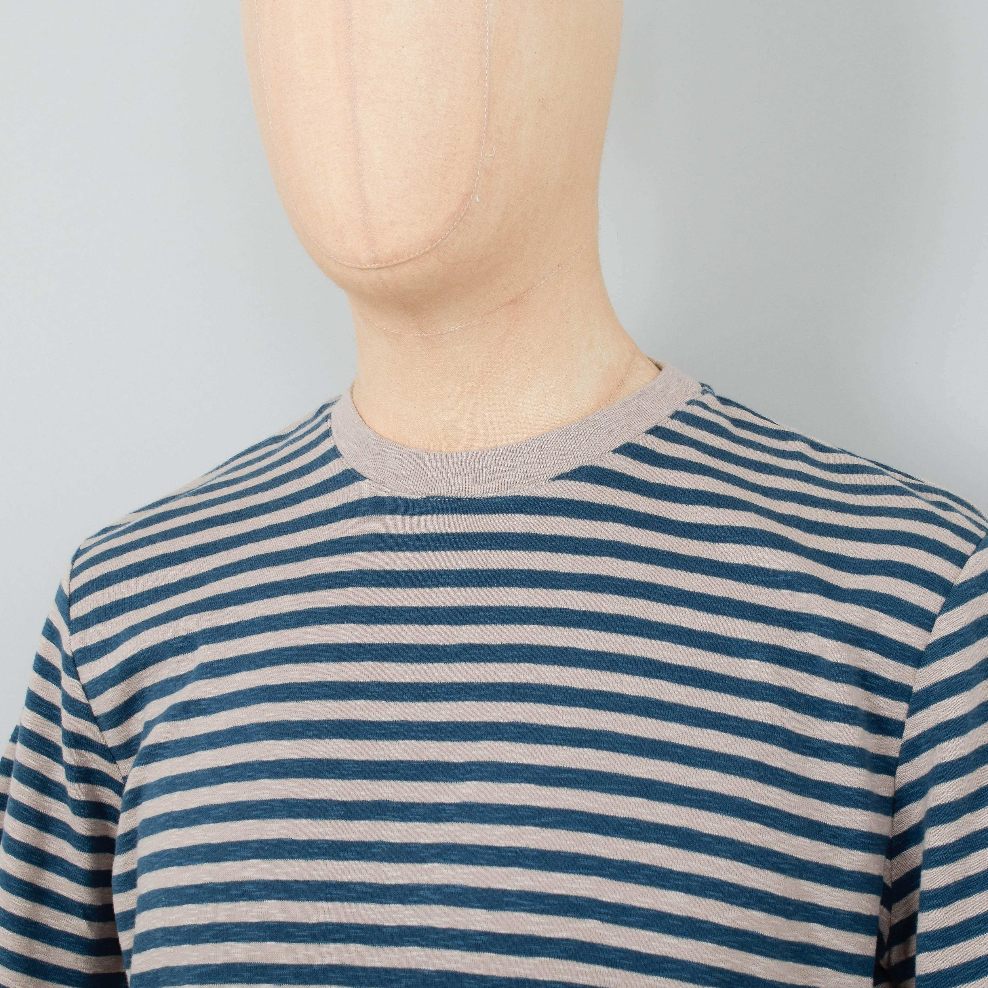 Folk Classic Stripe Tee -  Dark Cyan/Natural - Image 2