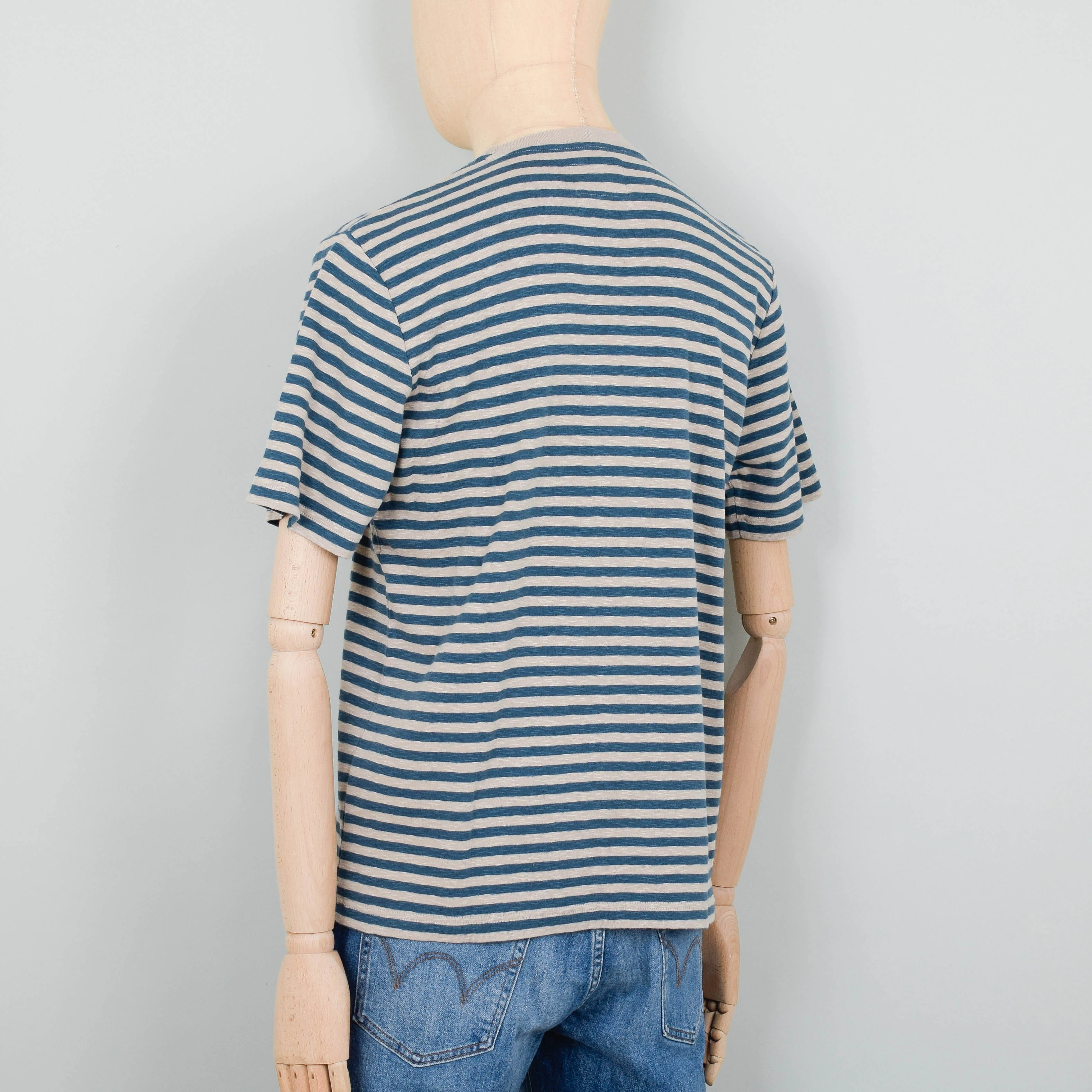 Folk Classic Stripe Tee -  Dark Cyan/Natural - Image 3