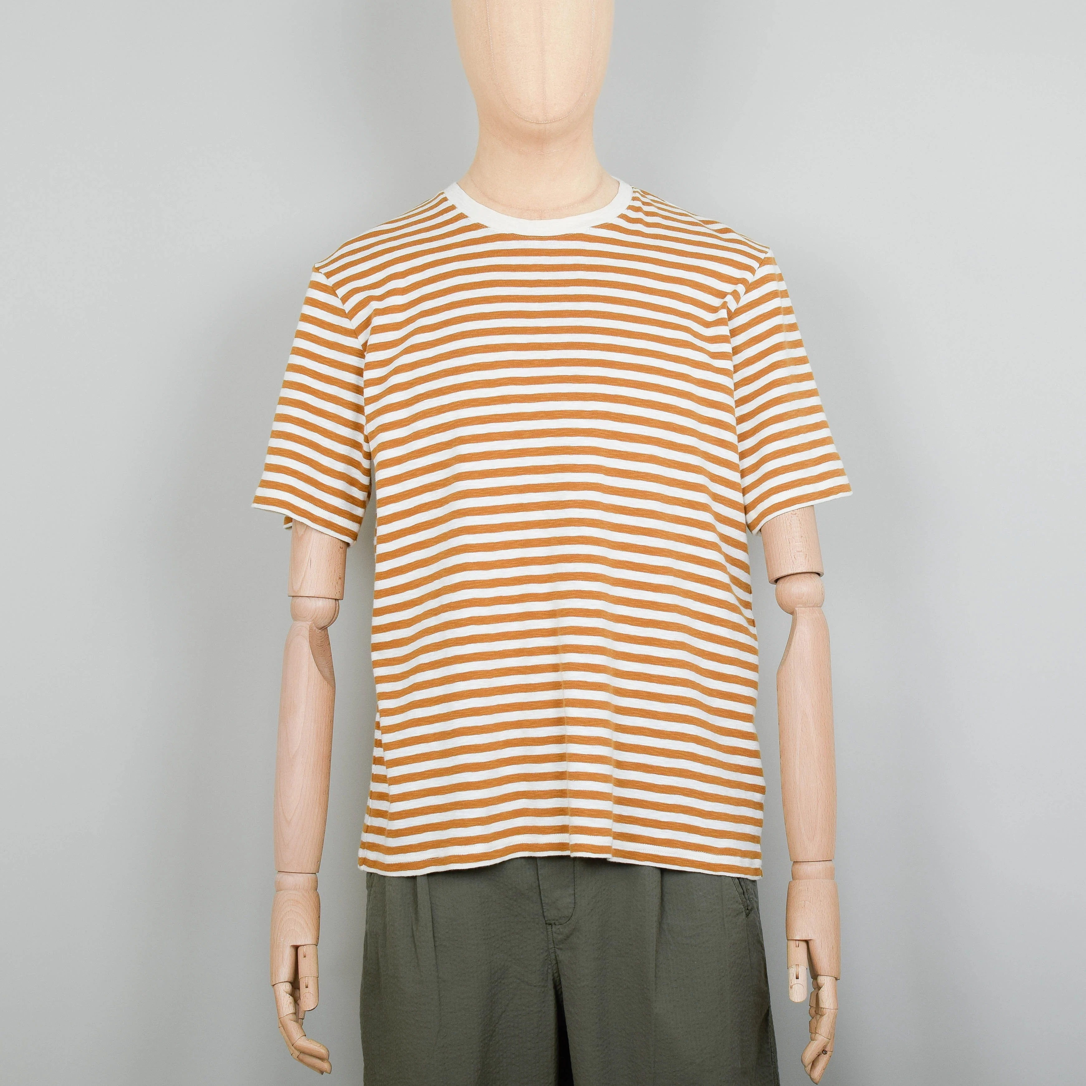 Folk Classic Stripe Tee - Ochre / Ecru