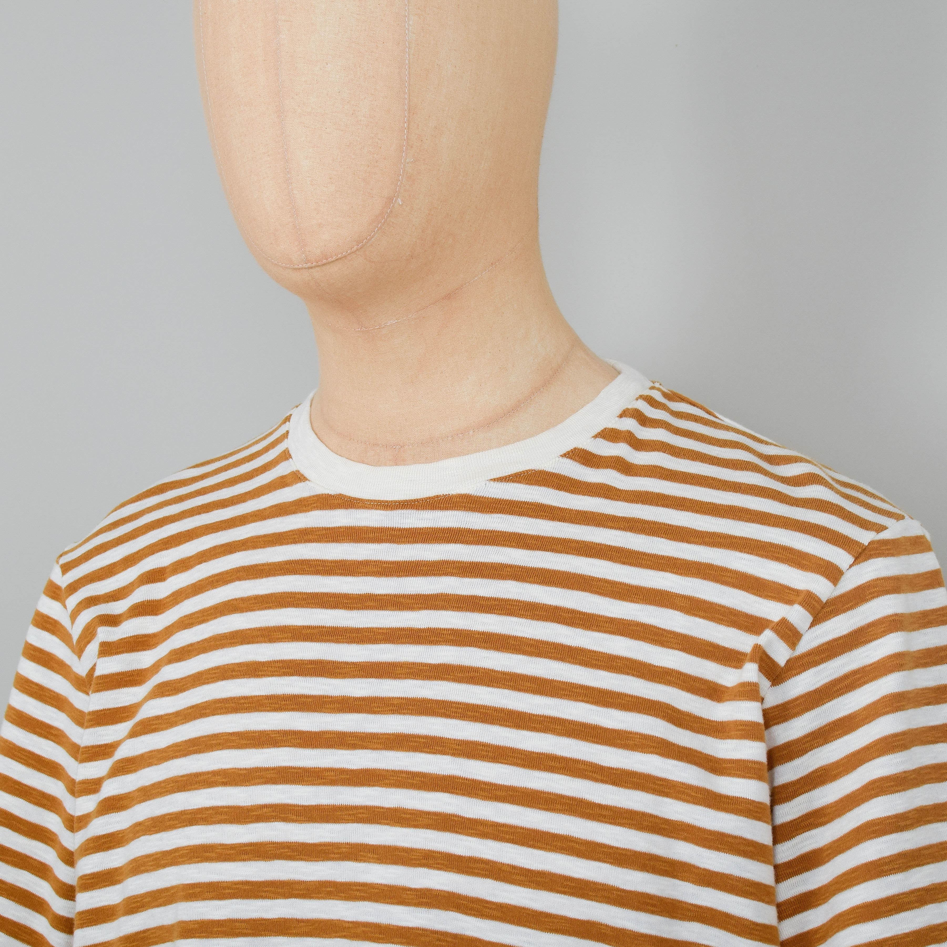 Folk Classic Stripe Tee - Ochre / Ecru - Image 2