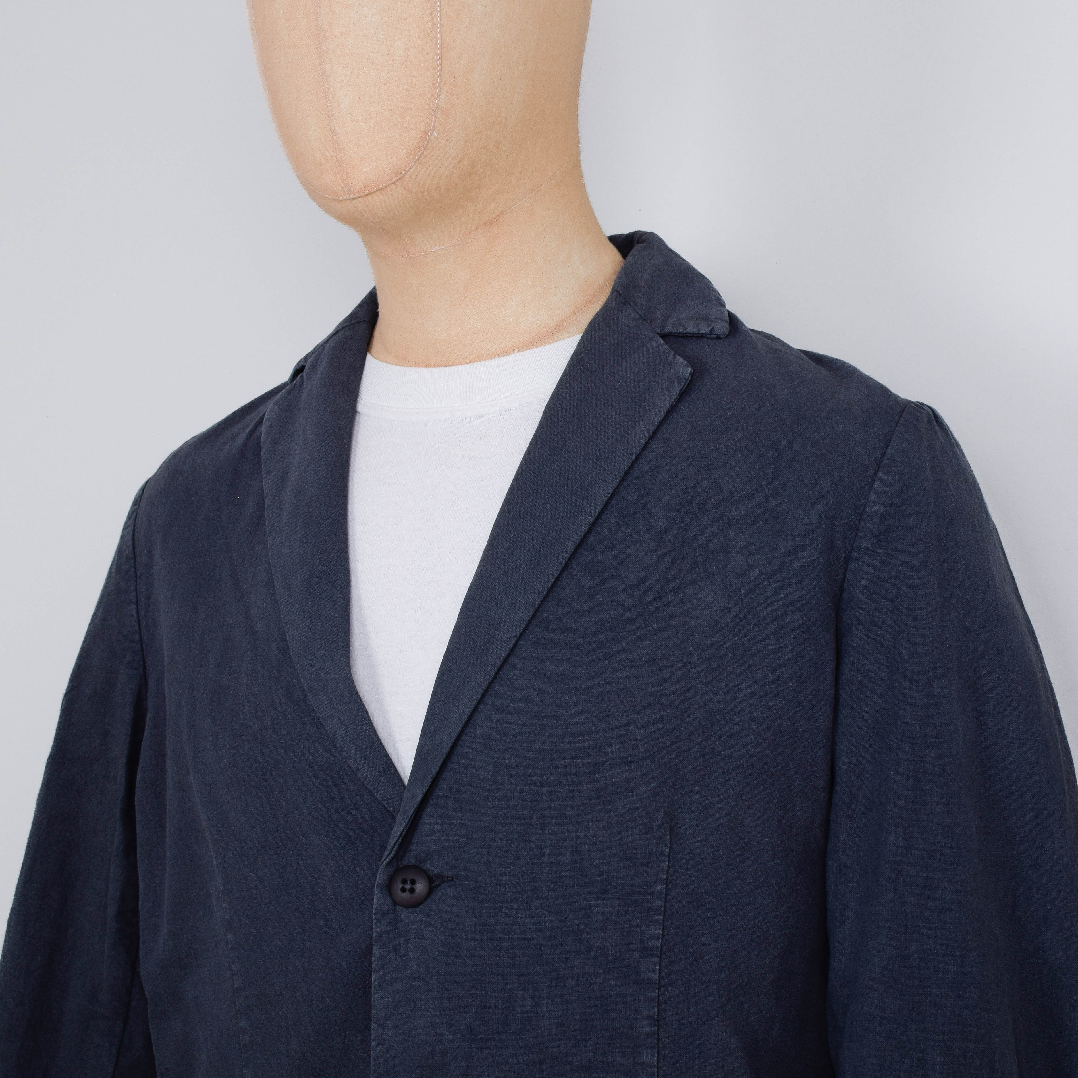 Folk Cotton Linen Blazer - Charcoal - Image 2