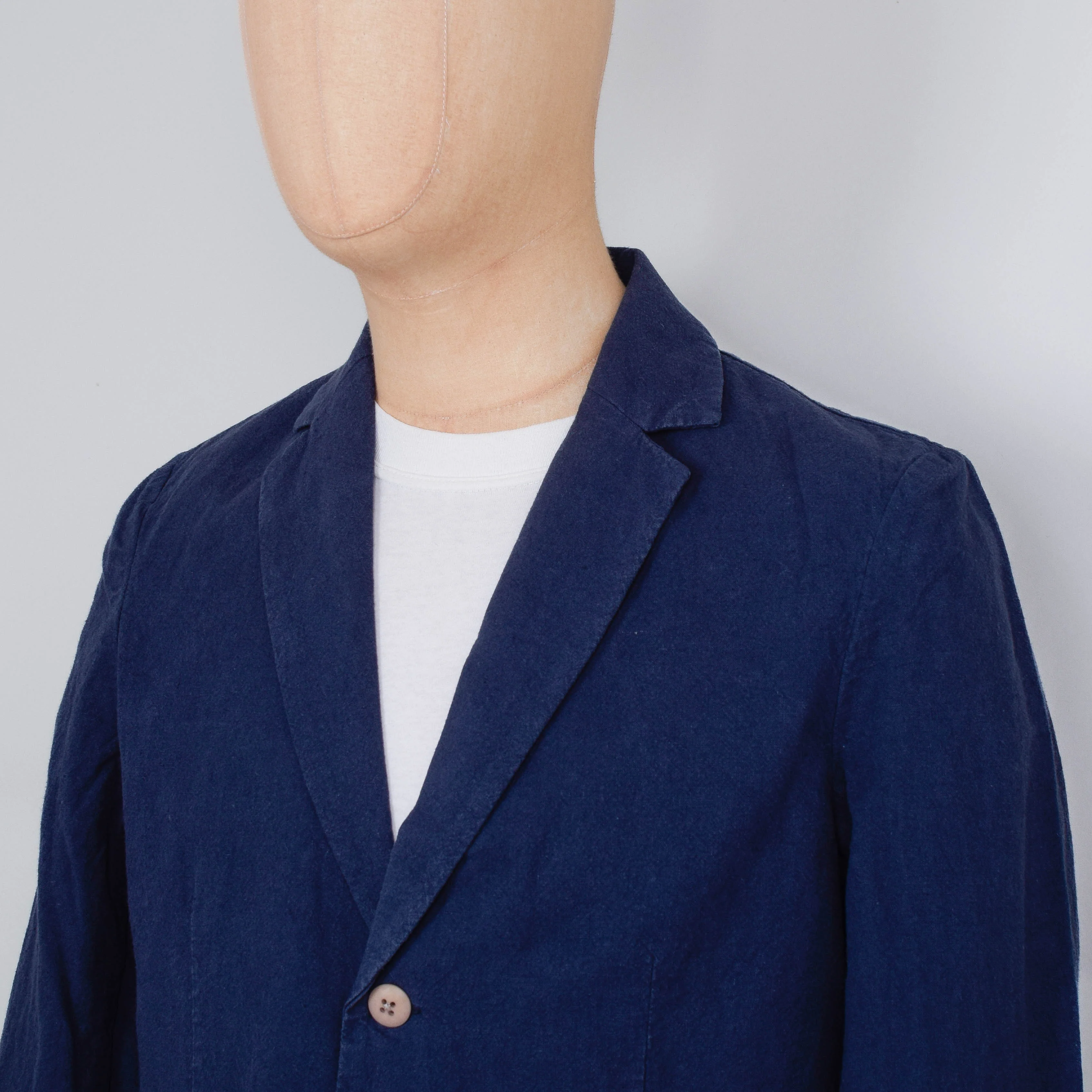 Folk Cotton Linen Blazer - Soft Navy - Image 2