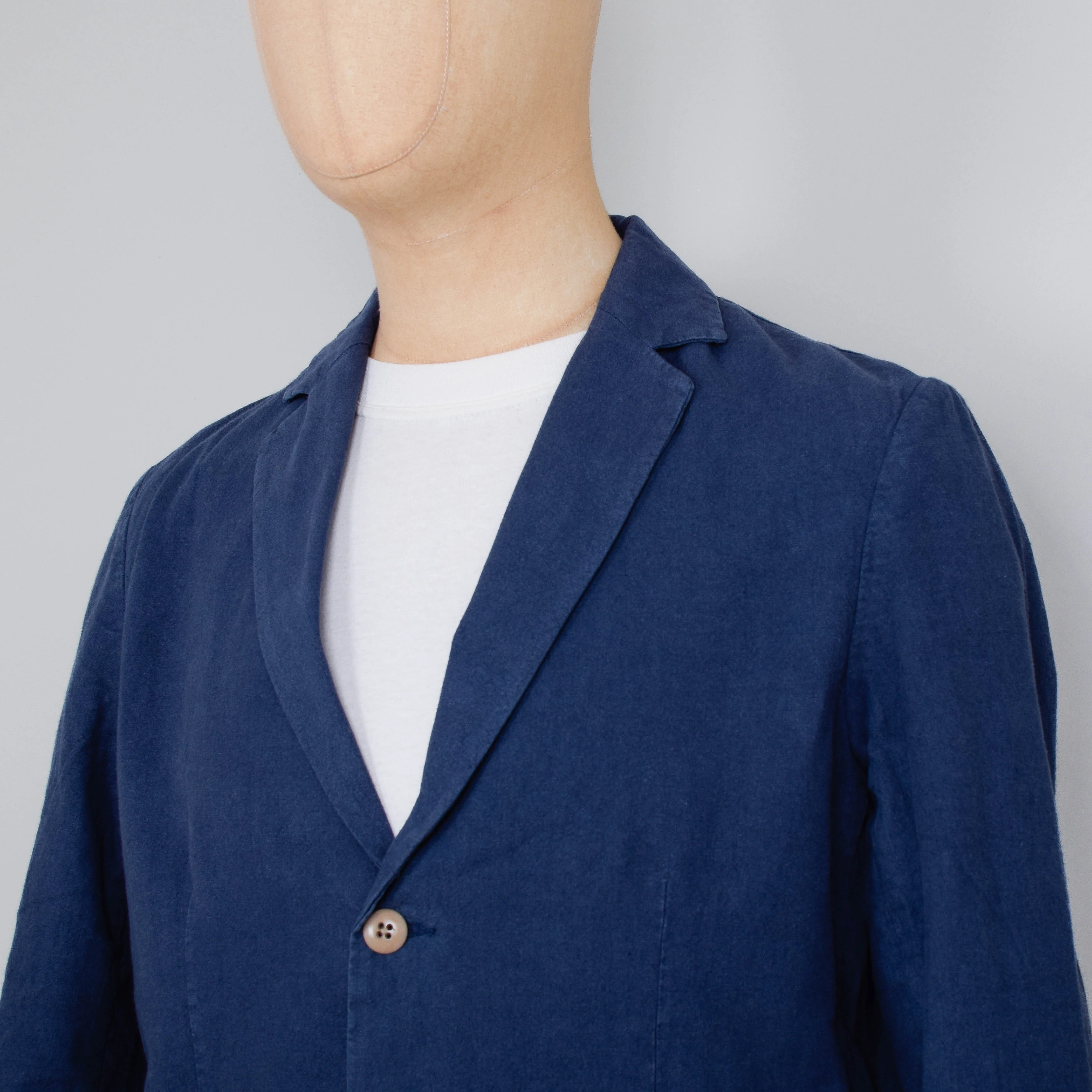 Folk Cotton Linen Blazer - Woad - Image 2
